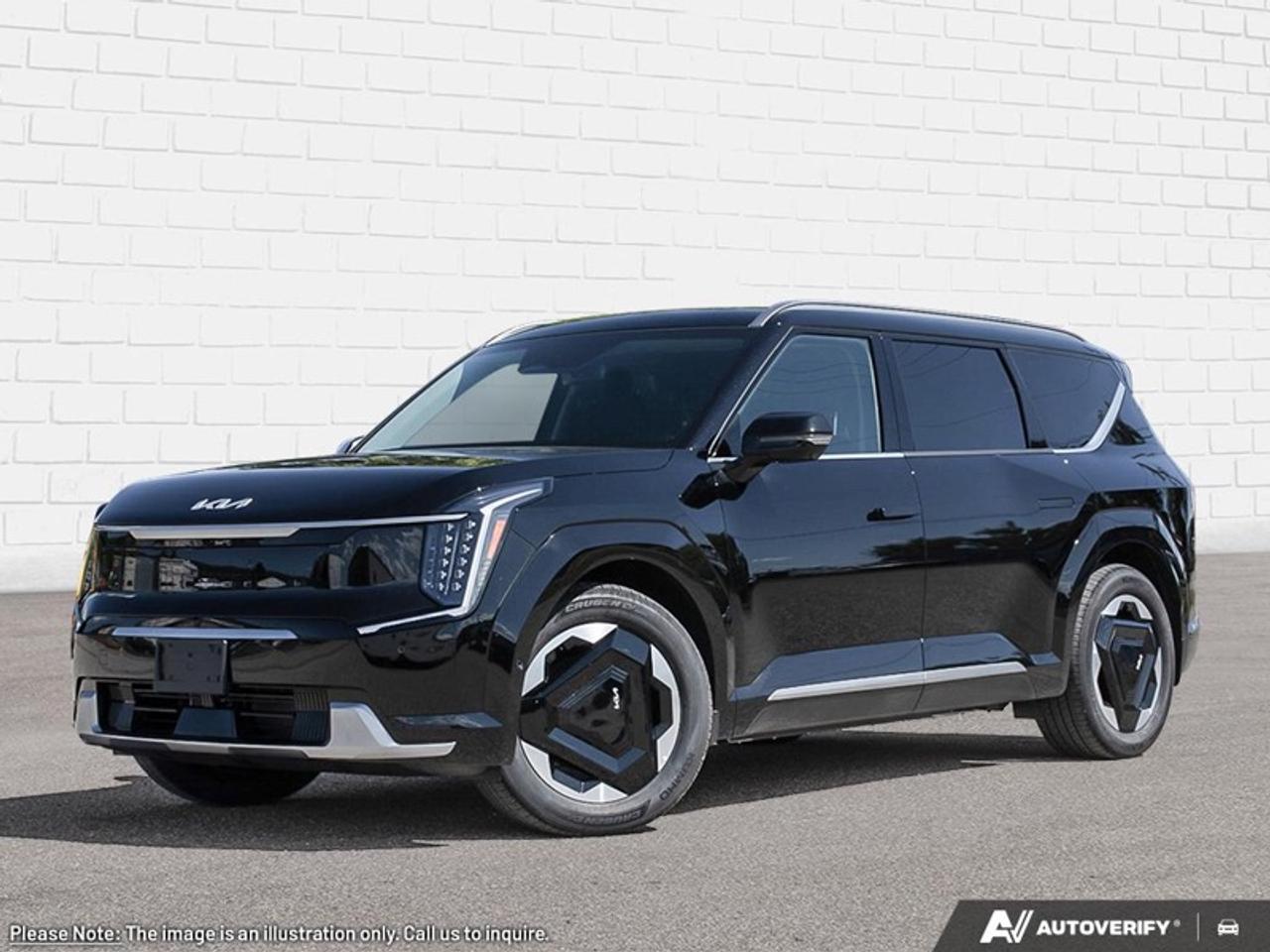 <b>7 Passenger Seating, Leather Seats, Heated Steering Wheel, Electric Vehicle, Navigation GPS, Cooled Seats, 12.3 Multimedia Interface, Apple Carplay, Android Auto!<br> <br></b><br>  This Kia EV9 is one of the first true family-friendly EV options, with three usable rows of seating, attractive entry price, decent driving range.<br> <br>The Kia EV9 is a fully-electric 7-seater SUV with ultra-fast charging and long EV driving distance, built with sustainable materials. With outstanding engineering, head-tuning styling and impressive driving dynamics, this SUV is an ideal option if youre looking for a fully electric family hauler.<br> <br>This Aurora Black Pearl SUV has a Single Speed transmission and is powered by a 160kW+160kW Permanent Magnet Synchronous Motor engine. <br> <br> Our EV9s trim level is Land w/Plus Package AWD. This trim rewards you with a dual-panel sunroof, standard all-wheel drive and a bigger battery pack for even more range and power, as well as ventilated and heated front seats, a heated steering wheel, synthetic leather seating upholstery, adaptive cruise control, a power liftgate for rear cargo access, remote start, and a 12.3-inch infotainment screen with Apple CarPlay, Android Auto, SiriusXM and Kia Connect. Safety features also include blind spot detection, lane keeping assist with lane departure warning, front and rear collision mitigation, and front and rear parking sensors. This vehicle has been upgraded with the following features: Sunroof, Heated Steering Wheel, Electric Vehicle, Navigation, Cooled Seats, Adaptive Cruise Control, Remote Start.<br><br> <br>To apply right now for financing use this link: <a href=https://www.kiaoftimmins.com/timmins-ontario-car-loan-application target=_blank>https://www.kiaoftimmins.com/timmins-ontario-car-loan-application</a><br> <br/>Buy this vehicle now for the lowest bi-weekly payment of <b>$500.90</b> with $0 down for 96 months @ 8.99% APR O.A.C. ( Plus applicable taxes - Plus applicable fees / Total Obligation of $104187 ). See dealer for details. <br><br>As a local, family owned and operated dealership we look to be your number one place to buy your new vehicle! Kia of Timmins has been serving a large community across northern Ontario since 2001 and focuses highly on customer satisfaction. Our #1 priority is to make you feel at home as soon as you step foot in our dealership. Family owned and operated, our business is in Timmins, Ontario the city with the heart of gold. Also positioned near many towns in which we service such as: South Porcupine, Porcupine, Gogama, Foleyet, Chapleau, Wawa, Hearst, Mattice, Kapuskasing, Moonbeam, Fauquier, Smooth Rock Falls, Moosonee, Moose Factory, Fort Albany, Kashechewan, Abitibi Canyon, Cochrane, Iroquois falls, Matheson, Ramore, Kenogami, Kirkland Lake, Englehart, Elk Lake, Earlton, New Liskeard, Temiskaming Shores and many more.We have a fresh selection of new & used vehicles for sale for you to choose from. If we dont have what you need, we can find it! All makes and models are within our reach including: Dodge, Chrysler, Jeep, Ram, Chevrolet, GMC, Ford, Honda, Toyota, Hyundai, Mitsubishi, Nissan, Lincoln, Mazda, Subaru, Volkswagen, Mini-vans, Trucks and SUVs.<br><br>We are located at 1285 Riverside Drive, Timmins, Ontario. Too far way? We deliver anywhere in Ontario and Quebec!<br><br>Come in for a visit, call 1-800-661-6907 to book a test drive or visit <a href=https://www.kiaoftimmins.com>www.kiaoftimmins.com</a> for complete details. All prices are plus HST and Licensing.<br><br>We look forward to helping you with all your automotive needs!<br> o~o