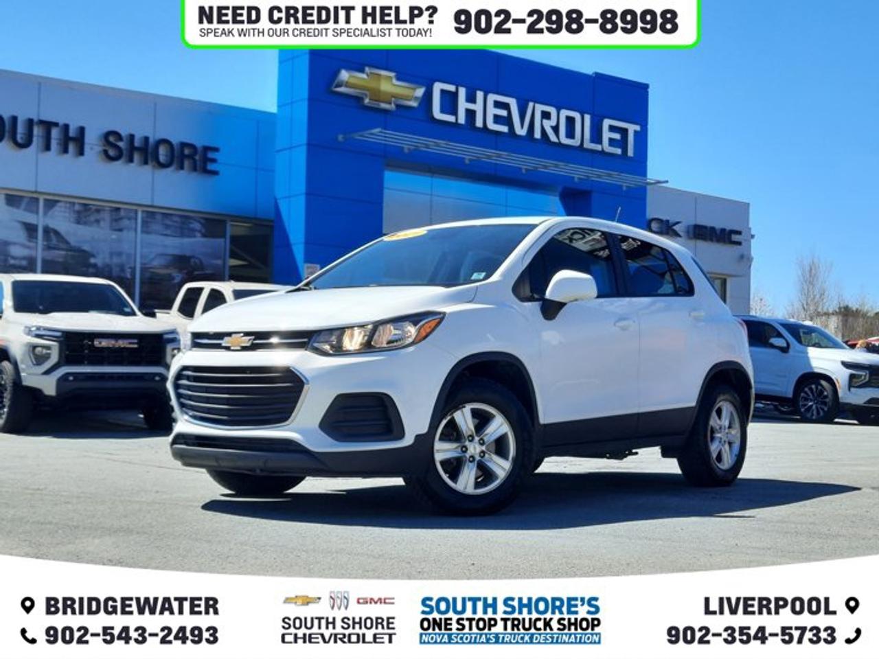 Recent Arrival! Summit White 2021 Chevrolet Trax LS For Sale, Bridgewater AWD 6-Speed Automatic ECOTEC Turbo 1.4L VVT DOHC 4-Cyl Clean Car Fax, 6 Speakers, ABS brakes, Air Conditioning, Alloy wheels, AM/FM radio: SiriusXM, Block heater, Brake assist, Bumpers: body-colour, Cloth Seat Trim, Compass, Delay-off headlights, Driver door bin, Electronic Stability Control, Emergency communication system: OnStar and Chevrolet connected services capable, Exterior Parking Camera Rear, Front Bucket Seats, Front reading lights, Front wheel independent suspension, Fully automatic headlights, Illuminated entry, Knee airbag, Occupant sensing airbag, Outside temperature display, Overhead airbag, Passenger door bin, Passenger vanity mirror, Power door mirrors, Power steering, Power windows, Preferred Equipment Group 1LS, Radio data system, Rear window defroster, Rear window wiper, Remote keyless entry, Security system, SiriusXM, Split folding rear seat, Tachometer, Telescoping steering wheel, Tilt steering wheel, Traction control, Trip computer, Variably intermittent wipers.