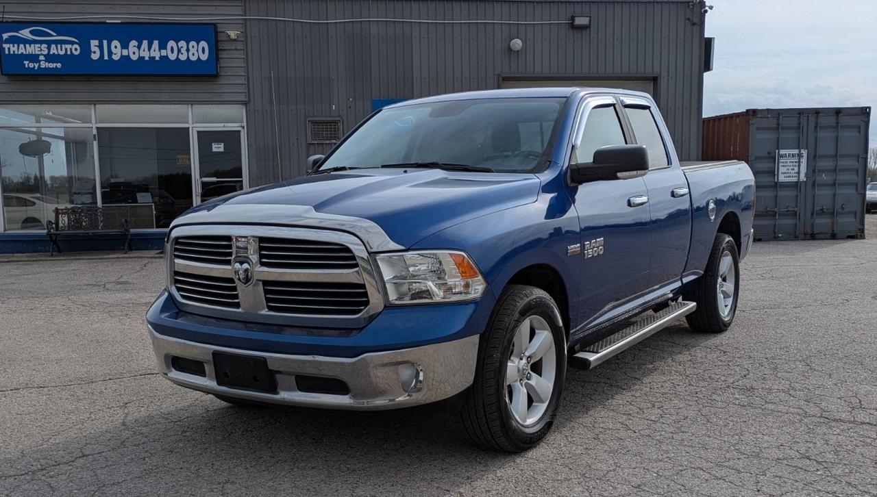 <p class=MsoNormal><strong><span style=font-size: 14.0pt; line-height: 107%; font-family: Aptos,sans-serif;>2016 Ram 1500 SXT Quad-Cab 4x4. Only 166,000 km.</span></strong></p><p class=MsoNormal><span style=font-size: 14.0pt; line-height: 107%; font-family: Aptos,sans-serif;>5.7L HEMI V8 and 8-speed automatic transmission, </span></p><p class=MsoNormal><span style=font-size: 14.0pt; line-height: 107%; font-family: Aptos,sans-serif;>Enjoy the classic Ram toughness. Perfect daily driver, weekend hauler, or work truck. Low-maintenance, proven performer that&rsquo;s in great shape.</span></p><p class=MsoNormal><span style=font-size: 14.0pt; line-height: 107%; font-family: Aptos,sans-serif;>A/C blows cold!</span></p><p class=MsoNormal><span style=font-size: 14.0pt; line-height: 107%; font-family: Aptos,sans-serif;>Power windows, sliding rear window, door locks and cruise control. </span></p><p class=MsoNormal><span style=font-size: 14.0pt; line-height: 107%; font-family: Aptos,sans-serif;>Four-fold, hard tonneau cover and spray-in bed-liner.</span></p><p class=MsoNormal><span style=font-size: 14.0pt; line-height: 107%; font-family: Aptos,sans-serif;>New tires, brake pads and rotors. </span></p><p class=MsoNormal><span style=font-size: 14.0pt; line-height: 107%; font-family: Aptos,sans-serif;>Fresh oil change, fully serviced, safety-inspected and certified.</span></p><p class=MsoNormal><span style=font-size: 14.0pt; line-height: 107%; font-family: Aptos,sans-serif;>Asking $18,995 + 13% HST and Vehicle Registration/Licensing requirements.</span></p><p class=MsoNormal><span style=font-size: 14.0pt; line-height: 107%; font-family: Aptos,sans-serif;>Extended Warranty and Financing options are available.</span></p><p class=MsoNormal><span style=font-size: 14.0pt; line-height: 107%; font-family: Aptos,sans-serif;>Offered by Thames Auto Sales. </span><a href=http://www.thamesautosales.ca><span style=font-size: 14.0pt; line-height: 107%; font-family: Aptos,sans-serif;>www.thamesautosales.ca</span></a><span style=font-size: 14.0pt; line-height: 107%; font-family: Aptos,sans-serif;> Now under new ownership and management, effective June 1, 2025.</span></p>
