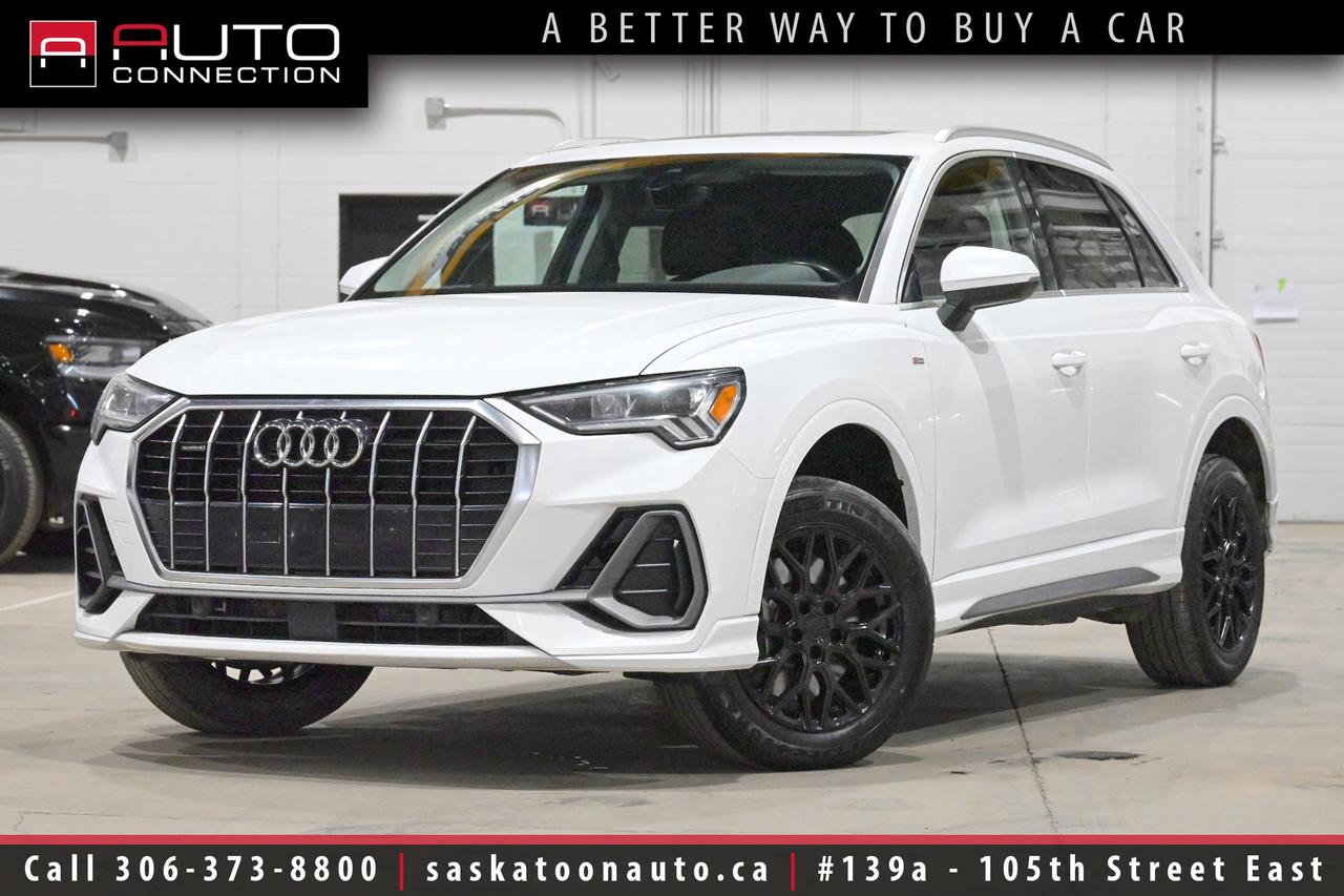 <p><span><font color=#000000><span>Financing & Warranty Available!</span><span><br></span></font></span><span><br></span><span>Accident Free! - S-Line Sport Package - Excellent Condition!</span><span><br></span><span><br></span><span>Key Features:</span><span><br></span><span><br>- All-Wheel Drive (AWD)<br>- S-Line Sport Package<br>- Heated Leather Seats<br>- Audi Smartphone Integration (Apple CarPlay & Android Auto)<br>- Panoramic Moonroof<br>- 10.25-Inch Digital Instrument Cluster<br>- Rearview Camera<br>- Pre Sense Basic & Front<br>- Audi Side Assist<br>- Rear Cross Traffic Alert<br>- Lane Departure Warning<br>- Predictive Pedestrian Detection<br>- Power Tailgate<br>- 8.8-Inch Display Screen w/ MMI Touch Response<br>- Tri-Zone Automatic Climate Control<br>- LED Static Headlights w/ High Beam Assist<br>- LED Taillights<br>- S-Line Bumpers & Badging<br>- 2.0L TFSI 4-Cylinder Engine<br><br><b>Exterior Colour:</b> Ibis White<br><b>Interior Colour:</b> Black Leather<br><br><b>Vehicle Specifications:</b> </span><a href=https://www.autotrader.ca/research/audi/q3/2021/?srsltid=AfmBOoqsvlQhe6gSU2EcHvtAkZQ_pHcEqAFtLzGxQC_x4Q-V3mXXJcDA target=_blank><span>https://www.autotrader.ca/research/audi/q3/2021/?srsltid=AfmBOoqsvlQhe6gSU2EcHvtAkZQ_pHcEqAFtLzGxQC_x4Q-V3mXXJcDA</span></a><span><br><br></span><span>Unlock a full year of FREE exclusive VIP benefits with your purchase! Enjoy 20% off labor, 25% off tires, free windshield stone chip repairs, and so much more. Visit saskatoonauto.ca/vip-features for all the details.<br></span><span><br>Honesty Pricing eliminates the haggle hassle by providing you with our lowest possible selling price up front. In fact, it is the lowest price in our market, and we will prove it by disclosing a comprehensive market report of what our competitors are selling similar vehicles for.<br></span><span><br>This vehicle meets our Diamond Certification standard, which begins by selecting only premium quality vehicles and subjecting them to a much more comprehensive inspection process than typical dealerships use. Diamond Certified ensures a clean history, exceptional appearance and problem-free operation.<br></span><span><br>At Saskatoon Auto Connection we sell pre-owned automobiles the way we would like to buy them ourselves. Since 2008, we have been dedicated to providing the highest level of integrity and transparency in our industry, in combination with the highest quality vehicles at the most competitive prices in Saskatchewan. Our friendly staff is ready to positively redefine your expectations of the pre-owned automobile space.</span><span></span></p>