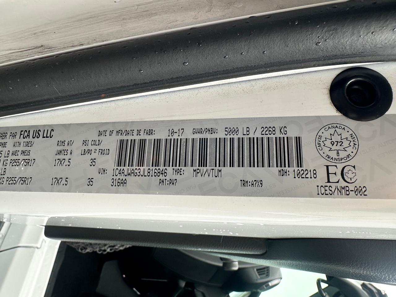 2018 Jeep Wrangler Sport4x4 2Door 3.6L 6-Speed Manual Soft-Top A/C FM Photo