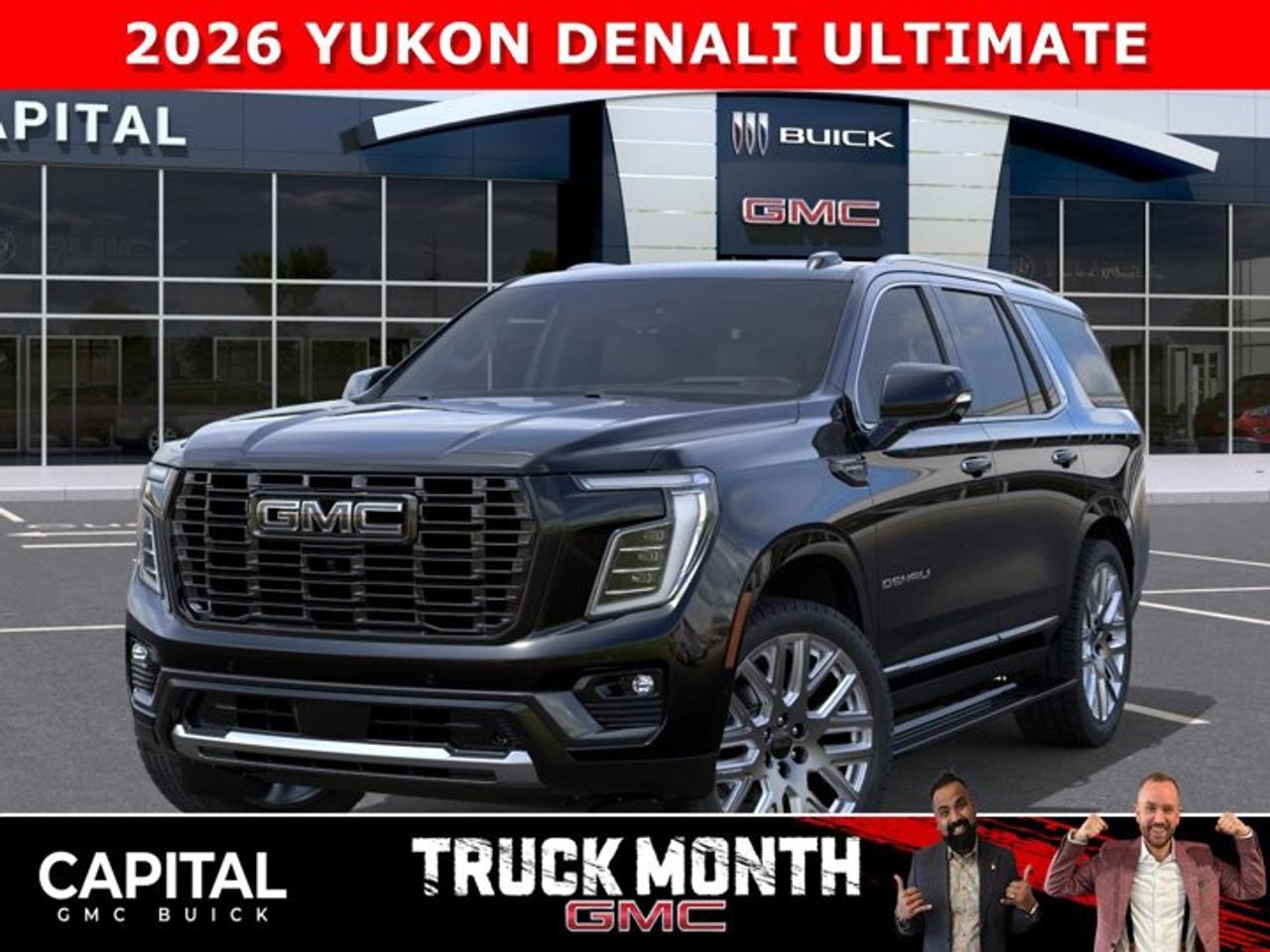 DONT MISS OUT on this Fully Loaded YUKON DENALI ULTIMATE... It comes equipped with options like Night Vision, Exclusive 24 Wheels, Woodland Mahogany Interior, Massaging Seats, Bose Headrest Speaker System, Panoramic Sunroof, Power Assist Steps, Heated Steering, Heated and Cooled Seats, Air Suspension, Dual Display Rear Media Screens, 15 Inch heads-up display, Super Cruise Handsfree Driving, 360 CAM, Rear Streaming Mirror, AIR RIDE SUSPENSISON, MASSIVE 16.8 Inch Horizontal Touchscreen, Max Trailering Package and so much more.... Come and experience it for yourself at CAPITAL GMC BUICKAsk for the Internet Department for more information or book your test drive today! Text 825-445-0521 for fast answers at your fingertips!AMVIC Licensed Dealer - Licence Number B1044900Disclaimer: All prices are plus taxes and include all cash credits and loyalties. See dealer for details. AMVIC Licensed Dealer # B1044900