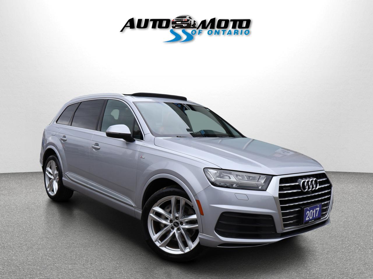 <p>*SAFETY INCLUDED*21 SERVICE RECORDS*LOCAL ONTARIO CAR*7 PASSENGERS*2nd SET WINTER ON ALLOYS*<span> </span><span>Very Clean Audi Q7</span><span> V6 3.0L TFSI Quattro AWD with Automatic Transmission. Silver on Brown Leather Interior. Fully Loaded with: Power Windows, Power Locks, Power Heated Mirrors, CD/AUX, Fog lights, AC, Alloys, Heated and Ventilated Leather Front Seats, Front and Reverse Parking Sensors, Keyless Entry, Steering Mounted Controls, Dual Power Front Seats, Power Tail Gate, Bluetooth, Roof Rack,</span><span> Navigation System, Front and Back Up Camera, Push to Start, Heated Steering Wheel, Panoramic Roof, Side Turning Signals, Shifter Paddles, Rear Heated Seats, Blind Spot Indicators, Memory Driver Seat, Bose Premium Audio System, and ALL THE POWER OPTIONS!! </span></p><pre><p><span>-------------------------------------------------</span><br><span>Financing options are available from 6.29% with $0 Down payment O.A.C.</span><br><span>-------------------------------------------------</span><br><span>SAFETY CERTIFICATION INCLUDED*** Vehicle comes with: Safety Certification, and Car Fax Report ALL INCLUDED!! At no extra cost to you!! Dont miss this opportunity to own a high-quality, pre-owned vehicle. </span><br><span>-------------------------------------------------</span><br><span>Additionally, our vehicles qualify for up to 4 years of extended warranty. Please speak to your sales representative for more information.</span><br><span>-------------------------------------------------</span><br><span>We are open Monday to Saturday from 10am - 6pm, Sundays Closed.</span><br><span>-------------------------------------------------</span><br><span>We also welcome trade-ins, with on-site buyers available to estimate your vehicle on the same day.</span><br><span>-------------------------------------------------</span><br><span>Visit us at 3219 Harvester Road, Burlington, L7N 3N8 or call us at Nine O Five-281-2255 for more information.</span><br><span>------------------------------------------------</span><br><span>Check our inventory at www automotoinc ca</span></p></pre>