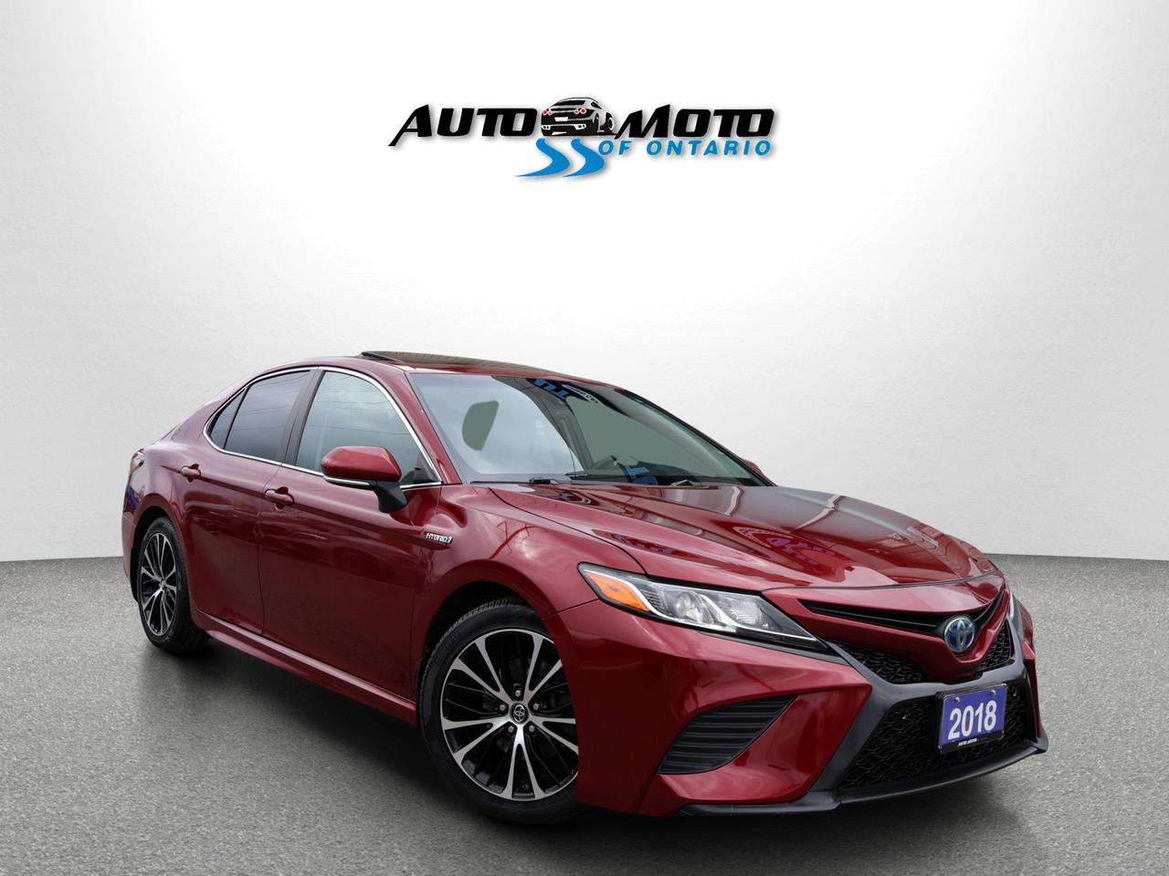 <p>*SAFETY INCLUDED*LOCAL ONTARIO CAR*SERVICE RECORDS*2ND SET WINTER ON RIMS<span>*</span><span> </span><span>Very Clean Toyota Camry SE 2.5</span><span>L Hybrid with Automatic Transmission. and Back Up Camera </span><span>and Sunroof. Red on Black</span><span> Leather Interior, Fully Loaded with: Power Windows, Locks, heated Mirrors, CD/AUX/USB, AC, Keyless Entry, Heated Leather front and Back Seats, Push To Start, Fog Light, Back Up Camera, Cruise Control, Power front Seat, Bluetooth, Side Signal Lights, Alloys, Blind Spot Monitor, Sunroof, Paddles Shifters, Push to start, and ALL THE POWER OPTIONS!! </span></p><p><span>-------------------------------------------------</span><br><span>Financing options are available start from 6.29% with $0 Down payment O.A.C.</span><br><span>-------------------------------------------------</span><br><span>SAFETY CERTIFICATION INCLUDED*** Vehicle comes with: Safety Certification, and Car Fax Report ALL INCLUDED!! At no extra cost to you!! Dont miss this opportunity to own a high-quality, pre-owned vehicle. </span><br><span>-------------------------------------------------</span><br><span>Additionally, our vehicles qualify for up to 4 years of extended warranty. Please speak to your sales representative for more information.</span><br><span>-------------------------------------------------</span><br><span>We are open Monday to Saturday from 10am - 6pm, Sundays Closed.</span><br><span>-------------------------------------------------</span><br><span>We also welcome trade-ins, with on-site buyers available to estimate your vehicle on the same day.</span><br><span>-------------------------------------------------</span><br><span>Visit us at 3219 Harvester Road, Burlington, L7N 3N8 or call us at Nine O Five-281-2255 for more information.</span><br><span>------------------------------------------------</span><br><span>Check our inventory at www automotoinc ca</span></p>