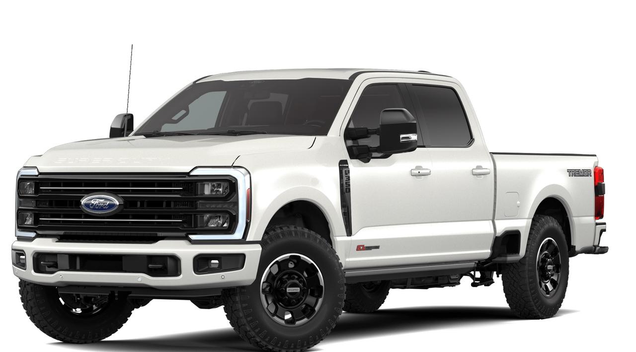 <p>Looking for a heavy-duty pickup that blends rugged capability with luxurious comfort? Feast your eyes on the brand-new 2026 Ford F-350 Super Duty Platinum, now available at Webbs 1441! This beast of a truck is ready to tackle any challenge, from demanding work sites to weekend adventures, all while enveloping you in premium features and a refined driving experience. With its powerful diesel engine and advanced 4-wheel drive system, the F-350 Platinum is engineered to dominate the road and beyond.</p>
<p>This Super Duty is more than just a workhorse; its a statement. The Platinum trim offers a level of sophistication that sets it apart. Sink into the plush, unique Platinum leather seats and enjoy the spacious Crew Cab, perfect for transporting your crew in style. The exterior, finished in a stunning Star White Metallic Tri-Coat, is sure to turn heads wherever you go. This truck is equipped with everything you need to make a statement.</p>
<p>Here are five features that make this 2026 Ford F-350 Super Duty Platinum truly exceptional:</p>
<ul>
<li><strong>The 6.7L High Output Power Stroke V8 Diesel Engine:</strong> Unleash incredible power and torque for effortless towing and hauling.</li>
<li><strong>Tremor Off-Road Package:</strong> Conquer any terrain with confidence, thanks to enhanced off-road capabilities.</li>
<li><strong>Twin Panel Power Moonroof:</strong> Enjoy the open air and natural light, adding a touch of luxury to every drive.</li>
<li><strong>5th Wheel/Gooseneck Hitch Prep Package:</strong> Ready to tow heavy loads right from the start.</li>
<li><strong>Unique Platinum Leather 40/Console/40 Seats:</strong> Experience ultimate comfort and style with premium seating.</li>
</ul>
<p><strong><em>Powered by AutoIntelligence™</em></strong>
Powered by AutoIntelligence™</p>
