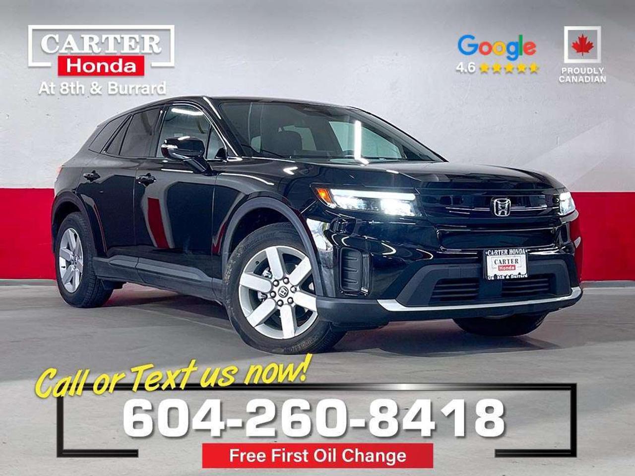 PRE-OWNED CERTIFIED. Dual-motor All-Wheel Drive, 85 kWh lithium-ion battery; 452 kms of range, DC Fast Charging capability, 11-inch digital instrument cluster and 11.3-inch infotainment screen with wireless Apple CarPlay/Android Auto, Standard Honda Sensing suite, including new Rear Cross Traffic Braking, Blind Zone Steering Assist, and standard parking sensors, 19-inch aluminum wheels, LED headlights, black/charcoal cloth seats, and heated front seats.

CARTER HONDA INISIGHTS
Factory warranty until August 31, 2031 or 160,000 kms. 1 cosmetic rear end claim fixed by ICBC for $4,107. 
All brakes at 8/10 mm. Front tires are at 8/10 32nds, rear are at 6/10 32nds. 

Why Purchase Your Vehicle from Carter Honda?


- Guaranteed 2 keys, tire & rim protection for 1 year
- A truly customer-first vehicle buying experience
- Proudly exceeding customer expectations for over 50 years
- Honda Certified Used Vehicles: 7-Day or 1,000 km Exchange
- Used Vehicles (Non-Honda, Non-Certified): 5-Day or 500 km Exchange
- 4.6-star Google rating based on 3,200+ customer reviews
- Large selection of quality vehicles across popular makes and models
- CARFAX vehicle history reports available on most vehicles
- Rigorous 143-point vehicle inspection for added peace of mind
- Fast approvals with financing options for most credit situations
- We welcome trade-ins and offer competitive market value
- Multilingual staff available to assist in multiple languages

Were here to help you drive the vehicle you want, the vehicle you deserve!

QUESTIONS? GREAT! WEVE GOT ANSWERS!
CALL OR TEXT US NOW! 604-260-8418
(Doc. Fee: $795.00 | Dealer Code: 1100)