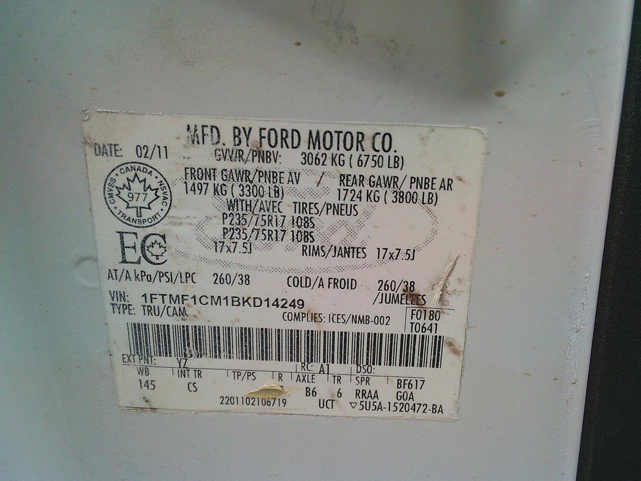 2011 Ford F-150 2WD Reg Cab 145  XL Photo