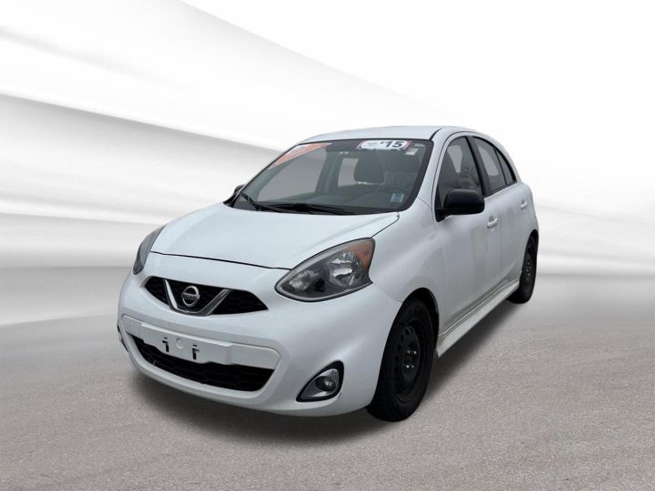 Meet the 2015 Nissan Micra SR, a smart hatchback built for city life and easy daily driving. This used model at Steele Halifax Chrysler Dodge Jeep Ram FIAT in Halifax comes finished in White with a Black interior, 4 doors, front-wheel drive, an automatic transmission, and a 1.6-litre regular unleaded 4-cylinder engine.With 120,418 km, this 2015 Nissan Micra SR still stands out for its simple design, practical size, and budget-friendly ownership. Its compact footprint makes parking easy, while the hatchback layout adds useful flexibility for errands, commuting, and weekend plans around Halifax.FEATURES OF THE Micra SRSportier trim with unique exterior accentsCompact hatchback shape suits urban drivingAutomatic transmission for simple daily useFront-wheel drive for confident tractionADVANCED SAFETY FEATURESFront and side airbags for protectionAnti-lock braking system helps controlled stopsElectronic brake force distribution improves brakingVehicle dynamic control supports stabilityPERFORMANCE AND EFFICIENCY1.6-litre four-cylinder engine feels responsiveAutomatic transmission delivers easy operationFront-wheel drive suits everyday Canadian roadsCompact size helps with fuel savingsCOMFORT AND CONVENIENCEFour-door layout improves passenger accessBlack interior offers a clean cabinEasy-to-drive size suits busy streetsHatchback design adds everyday versatilityTECHNONOLGY AND CONNECTIVITYClear controls support simple daily operationDriver-focused layout keeps essentials nearbyEasy cabin design reduces distractionsPractical setup fits everyday driving needsCARGO SPACEHatchback opening makes loading easierRear cargo area supports daily errandsFlexible space for groceries or gearCompact outside, useful inside for storageAWARDS & RECOGNITIONSBest New City Car, Automobile Journalists Association of Canada, 2015Best City Car, The Car Guide, 2015WHAT OTHER OWNERS LIKEEasy parking in tight urban spacesSimple controls and user-friendly layoutGood fuel economy for commutingPractical hatchback cargo flexibility dailyThe 2015 Nissan Micra SR is a great fit for drivers who want value, simplicity, and low-stress driving. Its 1.6-litre gas engine gives solid day-to-day performance, and the automatic transmission keeps every trip smooth and easy. The front-wheel-drive setup adds confidence in changing road conditions.This hatchback is ideal for new drivers, students, commuters, or anyone looking for a dependable used vehicle with useful space and a compact design. The White exterior has a clean look, and the Black interior keeps the cabin classic and easy to maintain.At Steele Halifax Chrysler Dodge Jeep Ram FIAT, this 2015 Nissan Micra SR offers practical motoring with the right mix of efficiency, manoeuvrability, and everyday usefulness. If you want a compact used hatchback that is easy to own and easy to enjoy, this Micra deserves a closer look.This 2015 Nissan Micra SRs VIN is: 3N1CK3CP1FL236432.We invite you to book a viewing and test drive at your earliest convenience
