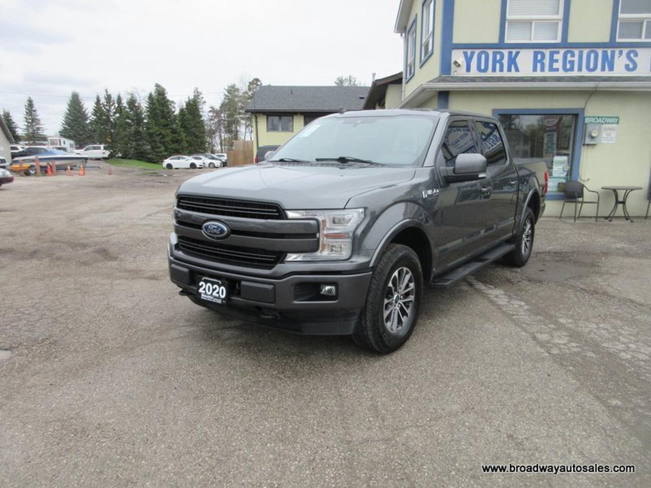 2020 Ford F-150 LOADED LARIAT-MODEL 5 PASSENGER 3.5L - ECO-BOOST.. 4X4.. CREW-CAB.. SHORTY.. NAVIGATION.. LEATHER.. HEATED/AC SEATS.. POWER PEDALS.. BACK-UP CAMERA.. Photo