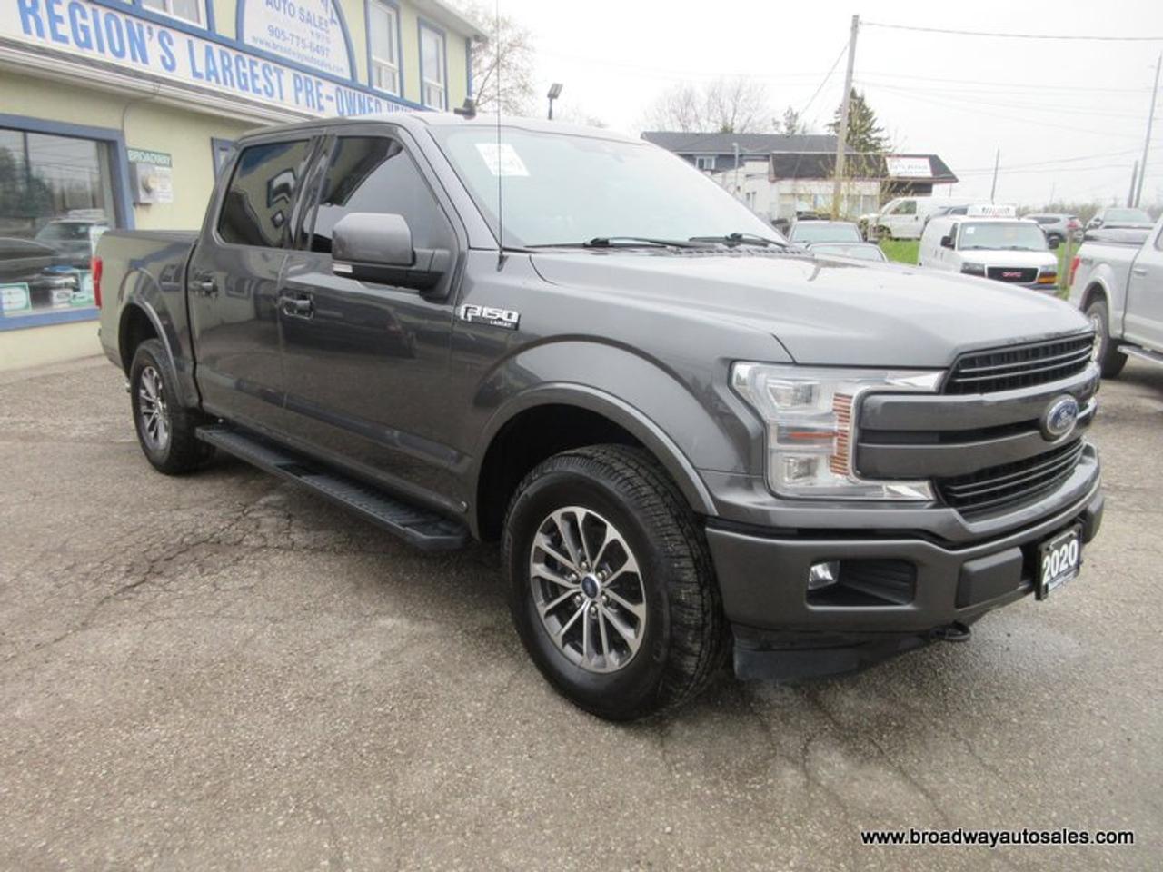 2020 Ford F-150 LOADED LARIAT-MODEL 5 PASSENGER 3.5L - ECO-BOOST.. 4X4.. CREW-CAB.. SHORTY.. NAVIGATION.. LEATHER.. HEATED/AC SEATS.. POWER PEDALS.. BACK-UP CAMERA.. Photo