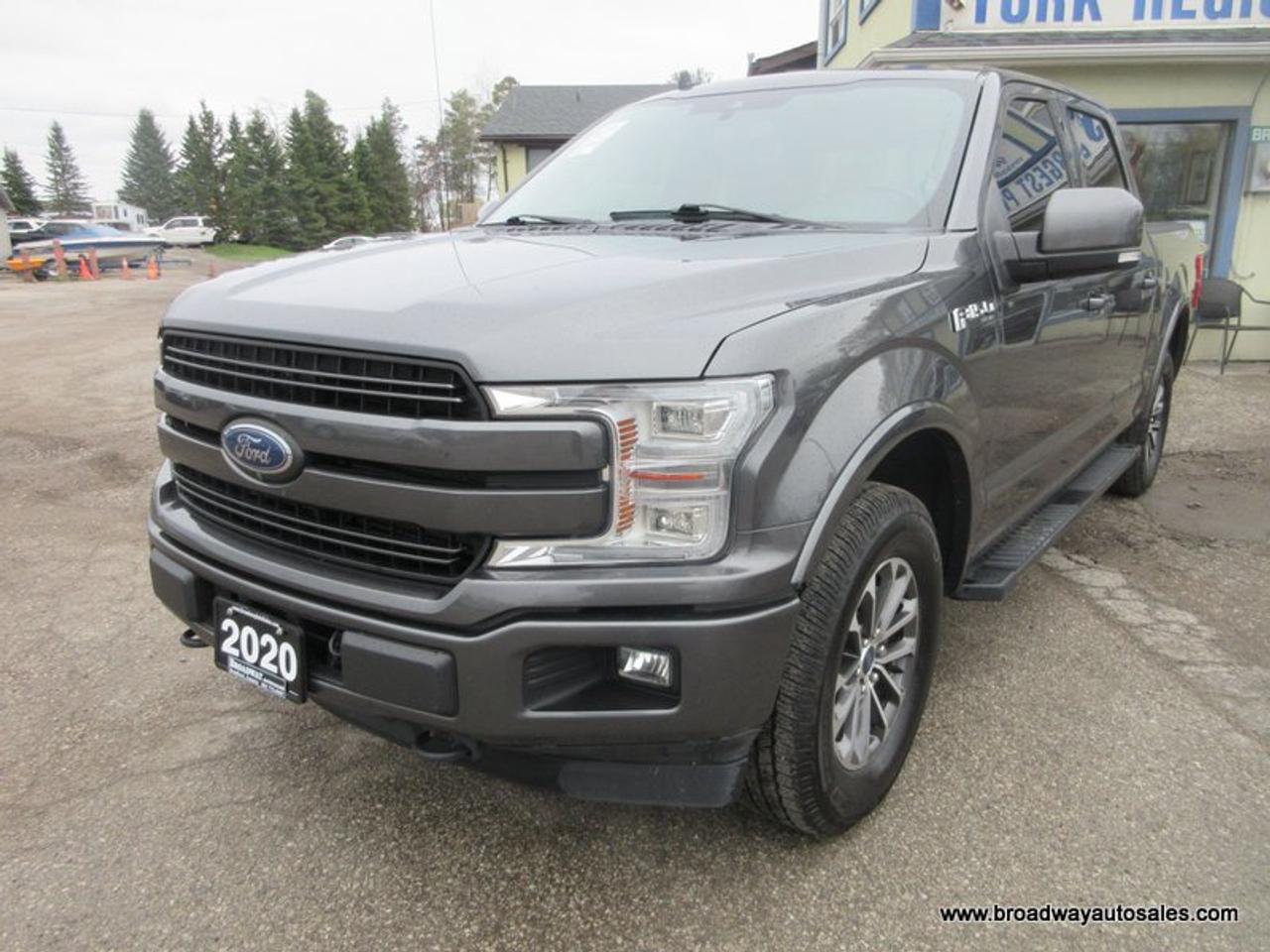 2020 Ford F-150 LOADED LARIAT-MODEL 5 PASSENGER 3.5L - ECO-BOOST.. 4X4.. CREW-CAB.. SHORTY.. NAVIGATION.. LEATHER.. HEATED/AC SEATS.. POWER PEDALS.. BACK-UP CAMERA.. Photo