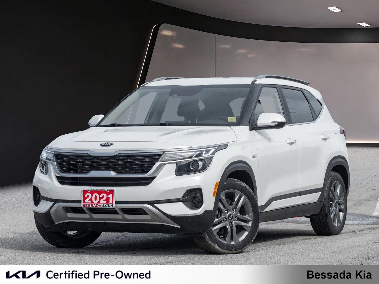 The 2021 Kia Seltos EX offers a great blend of style, space, and practicality, It Features heated seats, touchscreen display, Apple Carplay and Android Auto, alloy wheels, and advanced safety features, making it a comfortable and versatile SUV for everyday driving.