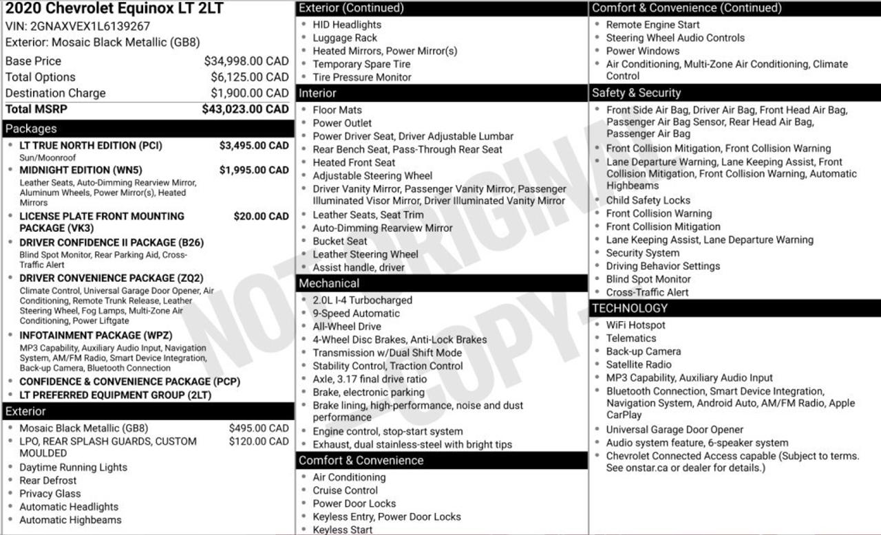 2020 Chevrolet Equinox Midnight Edition Equinox   True North    Leather Photo