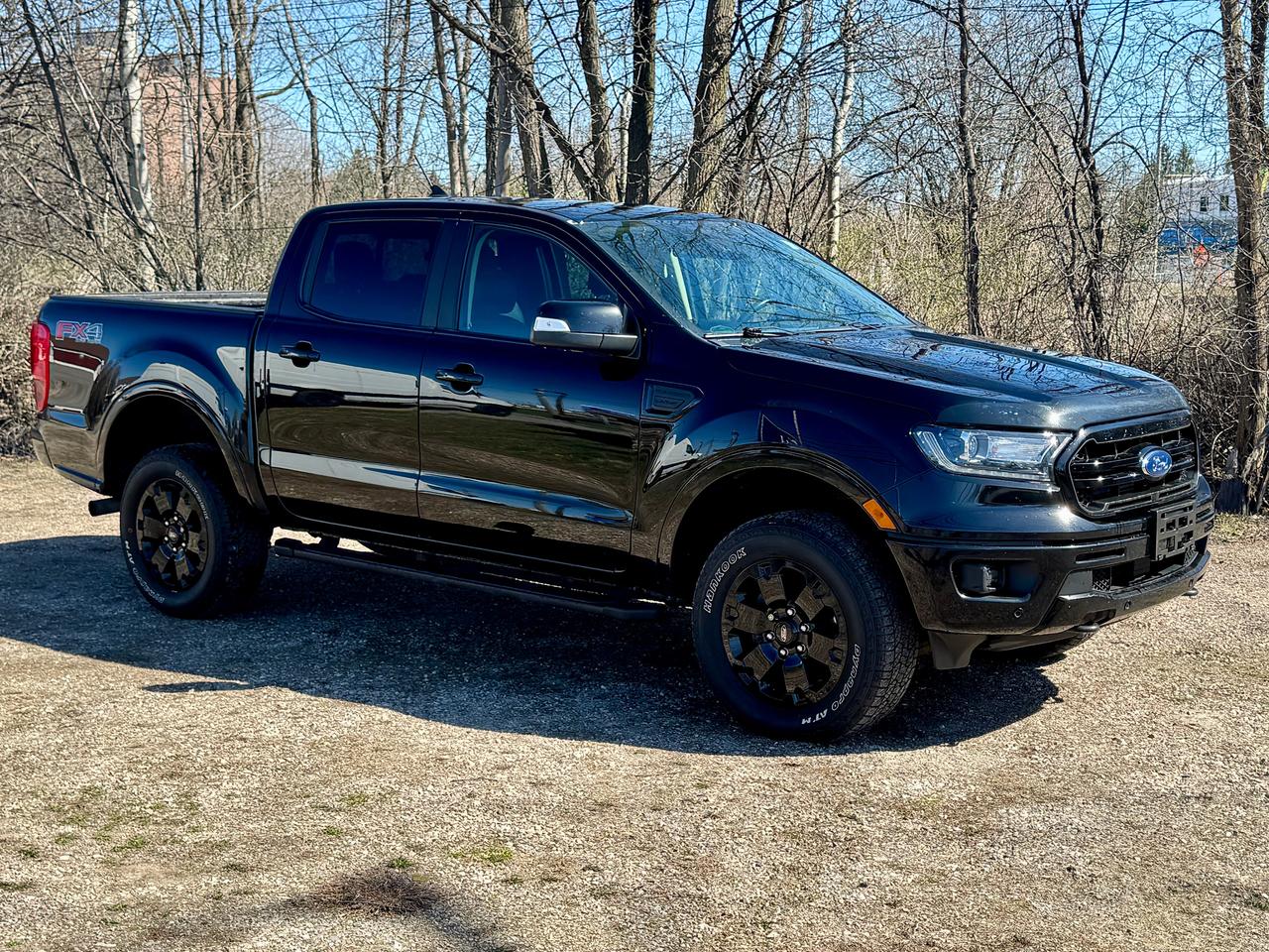<p>This 2020 Ford Ranger Lariat SuperCrew 4x4 delivers the perfect blend of power, tech, and aggressive styling. Finished in Shadow Black with a premium Ebony leather interior, it&rsquo;s built to stand out and perform.</p><p>Powered by a 2.3L EcoBoost engine paired with a 10-speed automatic transmission,&nbsp;FX4 Off-Road Package with electronic-locking rear differential,&nbsp; Black Appearance Package with 18-inch black wheels, running boards, and spray-in bedliner,&nbsp;Trailer Tow Package for added capability,&nbsp;SYNC 3 with navigation, Apple CarPlay & Android Auto, and premium B&O sound system,&nbsp;Heated leather seats, dual-zone climate control, and ambient interior lighting,&nbsp;Adaptive cruise control, blind spot monitoring, lane keeping system, and pre-collision assist with AEB,&nbsp;Rear view camera with front and rear parking sensors --&nbsp;A well-equipped, great-looking midsize truck that&rsquo;s ready for work, play, and everything in between.</p><p>Drive away today for as little as $333 bi-weekly with $0 down for 72 months at 7.99%, OAC. (Includes taxes and applicable fees. Total obligation: $41,153 + interest. All loans are open with no early payment penalties.) If you&rsquo;re working with a budget or rebuilding credit, we have flexible options to help you get approved&mdash;just reach out and we&rsquo;ll walk you through everything.</p><p>At Callan Motors, all our vehicles come certified in Ontario unless otherwise noted. Every car receives a full mechanical inspection so you can drive with confidence. Plus, we stand behind our work with a 30-Day / 1,000-KM in-house warranty on repairs completed for certification or while in our inventory.</p><p>We&rsquo;ve proudly served Perth and the surrounding area for over 32 years, offering reliable vehicles at fair prices. We keep our prices competitive&mdash;often below market&mdash;and update them regularly so you know you&rsquo;re getting solid value. Our team is available 7 days a week to answer any questions online or in person Monday through Saturday.</p>