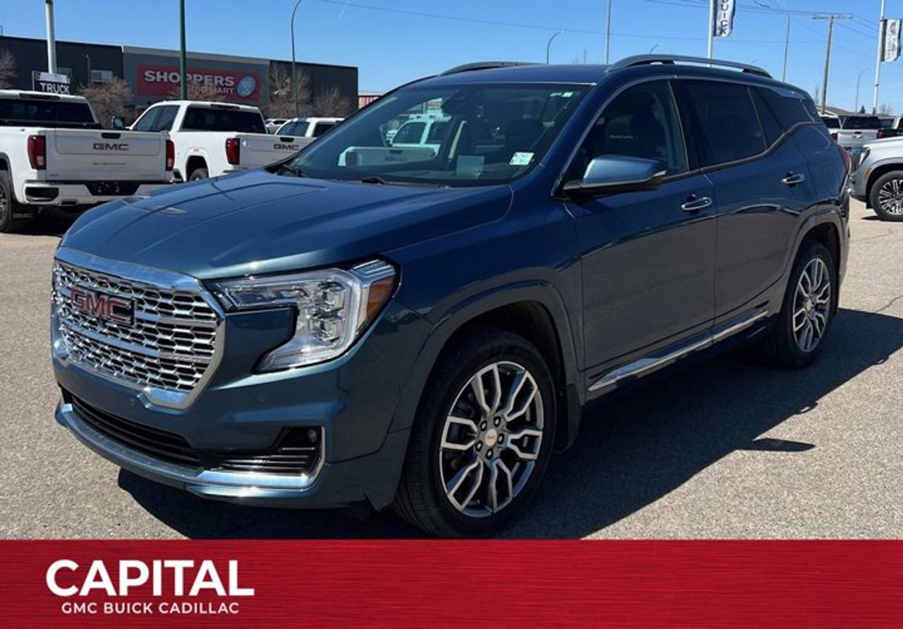 This AWD Blue Terrain Denali is the new top-of-the-line model bringing luxury to the compact crossover. This Denali has a 1.5L engine with a interior color. Distinguished by its honeycomb chrome grille, accents of satin-finish chrome and 18 satin chrome-clad aluminum wheels. Standard side blind zone alert and rear cross traffic alert are included on the Terrain Denali. Equipped with the spacious interior that youd expect from a larger SUV, the Denali offers seating for 5 and over 63 cubic feet of cargo space. The interior is equipped with heated, perforated leather front bucket seats and a MultiFlex 60/40 split-folding rear seat with a 3 position recline and the ability to slide almost 8 inches.You have the control with many great options that come standard in the Terrain including a 7 inch color touch-screen as your command center for all entertainment and options, a rear vision camera, remote keyless entry, steering wheel cruise, Bluetooth and audio controls. Looking for a rear-seat entertainment system? This is an optional feature that offers DVD playback available in twin head-restraint-mounded flip-up LCD screens. Safety is provided by 6 standard airbags, crumple zones, high-strength steel, and OnStar.Check out this vehicles pictures, features, options and specs, and let us know if you have any questions. Helping find the perfect vehicle FOR YOU is our only priority.P.S...Sometimes texting is easier. Text (or call) 306-801-9090 for fast answers at your fingertips!Dealer License #914248Disclaimer: All prices are plus taxes & fees. See dealer for Details. Dealer Permit # 914248