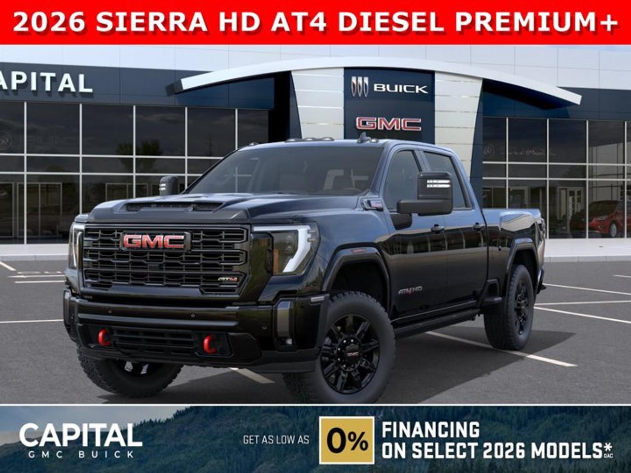 Check out this 2026 GMC SIERRA 3500 HD AT4 Duramax Diesel... This fully-loaded Heavy Duty comes equipped with options like Premium Plus Package, Heated and Cooling Seats, 5th Wheel Prep, Heated Steering, Power Assist Steps, Power Sunroof, Body Color Arch Moldings, Technology Package, 360 Cam, Rear Streaming Camera Mirror, Heads-up Display, Heated Rear Seats, Adaptive Cruise Control, Wireless Charging, MultiPro Tailgate, and so much more... CALL NOW!Ask for the Internet Department for more information or book your test drive today! Text 507-585-4395 for fast answers at your fingertips!AMVIC Licensed Dealer - Licence Number B1044900