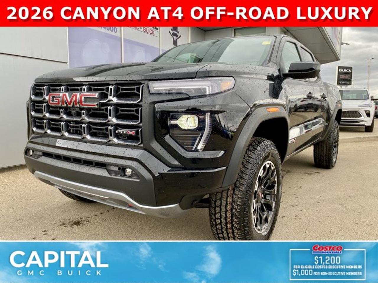 Check out this amazing 2026 GMC Canyon AT4... Fully equipped with options like Heated Seats, MultiStow Tailgate, Parking Assist Sensors, Remote Start, Trailer Package w/ Brake Controller, Blind Zone Steering Assist, Off-Road 2 Inch Factory Lift, and so much more! CALL NOWAsk for the Internet Department for more information or book your test drive today! Text 507-585-4395 for fast answers at your fingertips!AMVIC Licensed Dealer - Licence Number B1044900