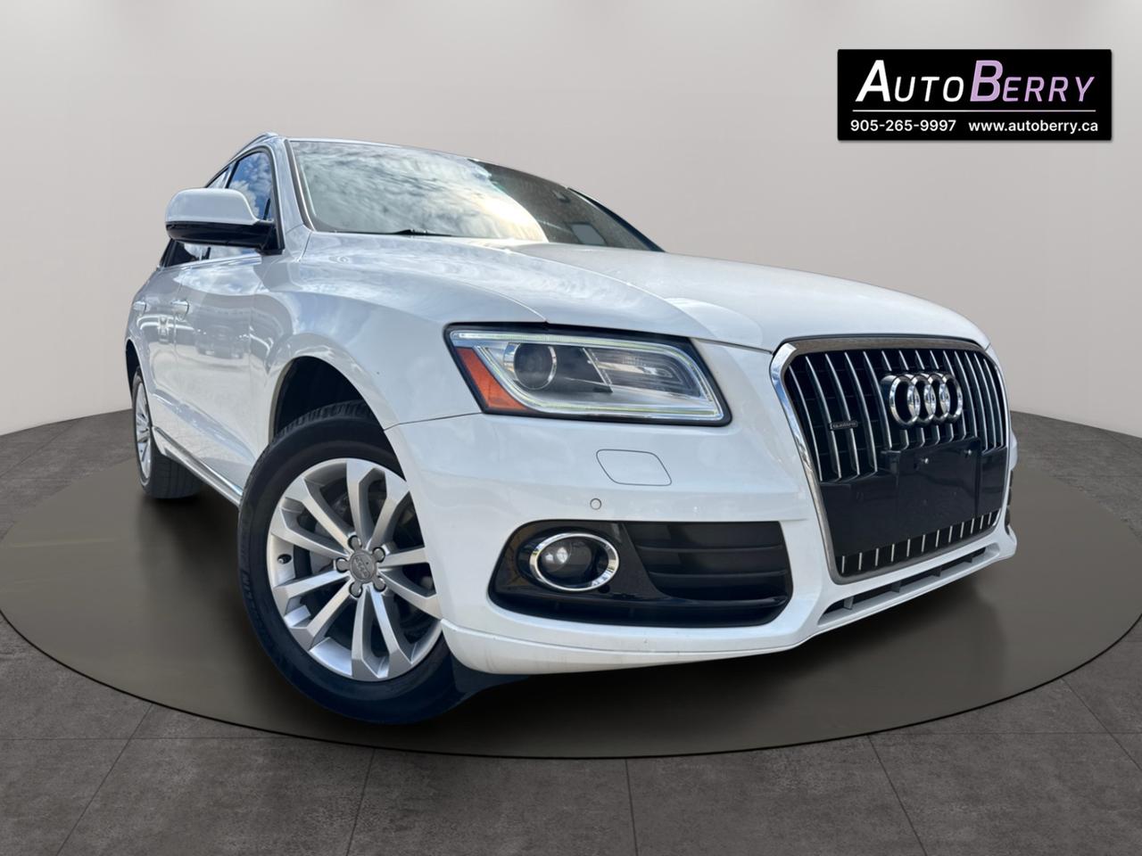 <p><strong>2017 Audi Q5 Progressiv White On Black<span>&nbsp;</span>Leather Interior&nbsp;</strong></p><p><span></span><span>&nbsp;2</span>.0L&nbsp;<span></span>&nbsp;<span>All-Wheel Drive&nbsp;<span></span><span>&nbsp;</span>Auto&nbsp;<span></span><span>&nbsp;</span>A/C&nbsp;<span></span><span>&nbsp;</span>Dual-Zone Automatic Climate Control&nbsp;<span></span><span>&nbsp;</span>Push Start Engine&nbsp;</span><span><span></span><span>&nbsp;</span>Leather Interior&nbsp;<span></span><span>&nbsp;</span>Heated Front Seats</span><span>&nbsp;<span><span>&nbsp;</span></span>Power Front Seats&nbsp;</span><span></span><span>&nbsp;Memory Driver Seat&nbsp;</span><span><span></span>&nbsp;Power Panoramic Sunroof&nbsp;<span></span><span>&nbsp;</span>Steering Wheel Mounted Controls&nbsp;</span><span></span>&nbsp;<span>Navigation <span></span> Backup Camera&nbsp;</span><span></span>&nbsp;Parking Sensors<span>&nbsp;</span><span><span><span></span>&nbsp;</span>Bluetooth</span><span>&nbsp;</span><span></span><span>&nbsp;</span><span>USB Input&nbsp;</span><span><span></span><span>&nbsp;</span>Proximity Keys&nbsp;</span><span><span></span><span>&nbsp;</span>Alloy Wheels</span><span>&nbsp;</span><span><span></span></span></p><p><br></p><p><strong>*** ONE OWNER ***</strong><br></p><p><strong>*** Fully Certified ***</strong></p><p><span><strong>***ONLY 164,953 KM ***</strong></span></p><p><br></p><p><span><strong>CARFAX REPORT:&nbsp;<a href=https://vhr.carfax.ca/?id=g6anD4BQpY2kDpT88iyIIXznEf6+Q6%2Fl>https://vhr.carfax.ca/?id=g6anD4BQpY2kDpT88iyIIXznEf6+Q6%2Fl</a><span id=jodit-selection_marker_1777561000234_45474015813119206 data-jodit-selection_marker=start style=line-height: 0; display: none;></span></strong></span></p> <span id=jodit-selection_marker_1689009751050_8404320760089252 data-jodit-selection_marker=start style=line-height: 0; display: none;></span>