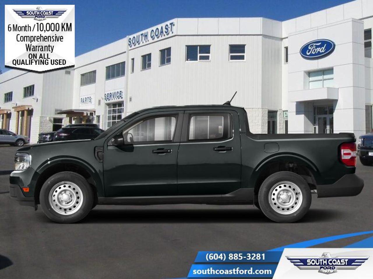 <b>Low Mileage, Spray-In Bedliner!</b><br> <br> <p style=color:Blue;><b>Upgrade your ride at South Coast Ford with peace of mind! Our used vehicles come with a minimum of 10,000 km and 6 months of Comprehensive Vehicle Warranty. Drive with confidence knowing your investment is protected.</b></p><br> <br> Compare at $30890 - Our Price is just $29990! <br> <br>Built for people with things to do, this Ford Maverick is ready to get it done. This 2022 Ford Maverick is fresh on our lot in Sechelt. <br> <br>With a do-it-yourself attitude, this trendsetter is ready for any challenge you put in front of it. The Maverick is designed to fit up to 5 passengers, tow or haul an impressive payload and offers maneuverability in the city that is unsurpassed. Whether you choose to use this Ford Maverick as a daily commuter, a grocery getter, furniture hauler or weekend warrior, this compact pickup truck is ready, willing and able to get it done! This low mileage Crew Cab 4X4 pickup has just 19,085 km. Its Shadow Black in colour and is completely accident free based on the <a href=https://vhr.carfax.ca/?id=MKQeJP3eOpsMKJnGiZ2Z4Y44WT+JDghV target=_blank>CARFAX Report</a>. It has a 8 Speed Automatic transmission and is powered by a 250HP 2.0L 4 Cylinder Engine. It may have some remaining factory warranty, please check with dealer for details. <br> <br> Our Mavericks trim level is XL. This Maverick XL offers an impressive list of features and is equipped with a large touchscreen that includes Apple CarPlay, Andoid Auto, streaming audio and FordPass Connect 4G mobile hotspot. Additional features include Ford Co-Pilot360 automatic emergency braking, a useful rear view camera, remote keyless entry, automatic highbeam assist, 2 USB plug-ins, deep tinted rear glass, LED Lights, electronic stability control and a front collision mitigation system! This vehicle has been upgraded with the following features: Spray-In Bedliner.<br> To view the original window sticker for this vehicle view this <a href=http://www.windowsticker.forddirect.com/windowsticker.pdf?vin=3FTTW8F9XNRA29352 target=_blank>http://www.windowsticker.forddirect.com/windowsticker.pdf?vin=3FTTW8F9XNRA29352</a>. <br/><br> <br>To apply right now for financing use this link: <a href=https://www.southcoastford.com/financing/ target=_blank>https://www.southcoastford.com/financing/</a><br><br> <br/><br> Buy this vehicle now for the lowest bi-weekly payment of <b>$246.82</b> with $0 down for 84 months @ 7.99% APR O.A.C. (All rates are OAC. Check with our team for rate specials on new and used vehicles. Banks will have financed minimum amounts for certain rates.     / Total Obligation of $41238  ).  See dealer for details. <br> <br>Call South Coast Ford Sales or come visit us in person. Were convenient to Sechelt, BC and located at 5606 Wharf Avenue. and look forward to helping you with your automotive needs.<br><br> Come by and check out our fleet of 20+ used cars and trucks and 80+ new cars and trucks for sale in Sechelt.  o~o