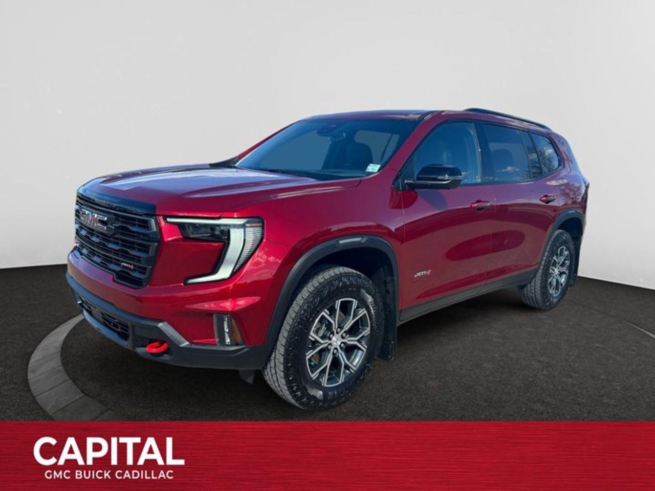 The Acadia is here! This AWDRed Acadia offers excellent driving manners, whether on country roads, rough city streets or highways. It smoothes bumpy pavement and takes corners in a reassuring manner. The Acadia comes with a Gas 2.5L/ engine, and can carry a lot of cargo plus it seats six adults comfortably. Standard features on the base model include Bluetooth, a USB port, a rearview camera and a touch-screen audio system with satellite radio, remote start, and an eight-way power-adjustable drivers seat. Come down to Capital today for a test drive!Check out this vehicles pictures, features, options and specs, and let us know if you have any questions. Helping find the perfect vehicle FOR YOU is our only priority.P.S...Sometimes texting is easier. Text (or call) 306-801-9090 for fast answers at your fingertips!Dealer License #914248Disclaimer: All prices are plus taxes & fees. See dealer for Details. Dealer Permit # 914248