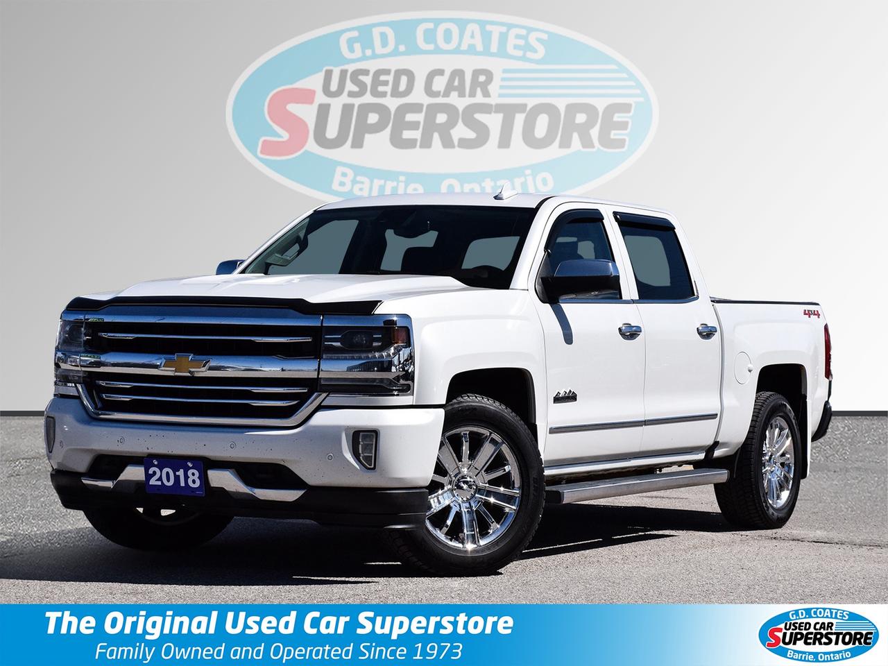 2018 Chevrolet Silverado 1500 High Country Crew Cab 4x4 ~Nav ~Cam ~Leather ~Roof Photo0