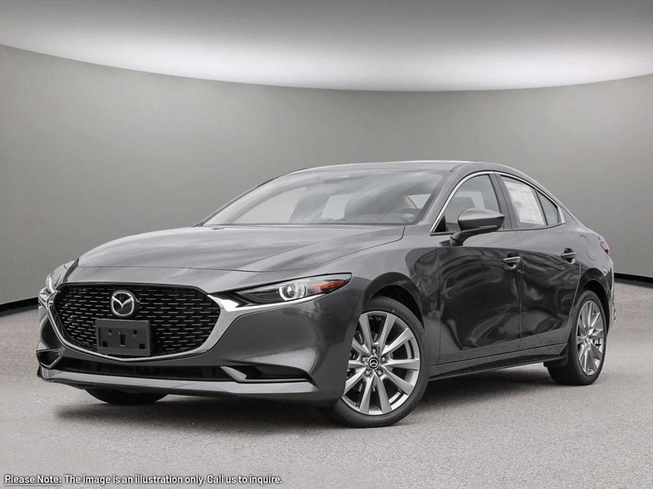 Experience the perfect blend of style, performance, and advanced technology with the all-new 2026 Mazda Mazda3 GT i-ACTIV AWD. Featuring a sleek black interior and powered by a responsive 2.5L SKYACTIV-G engine paired with a smooth 6-speed automatic transmission, this sporty sedan offers confident handling with full-time AWD and driver-selectable modes.Enjoy premium comfort with heated leather-trimmed seats and dual-zone climate control, while the Bose premium sound system and Mazda Connected Vehicle Services keep you entertained and connected. Wireless Apple CarPlay, Android Auto, and wireless charging add modern convenience to every drive.Safety is paramount, with adaptive LED headlights, 10 airbags, blind-spot monitoring, lane departure prevention, and forward collision mitigation providing peace of mind on every journey. Navigate confidently with the 10.2-inch touchscreen and integrated navigation system complete with real-time traffic and weather updates.Elevate your daily drive with the 2026 Mazda3 GTwhere sophisticated design meets innovative technology and dynamic performance. Visit Go Mazda today and take this exceptional vehicle for a test drive!Go Mazda is an AMVIC licensed business