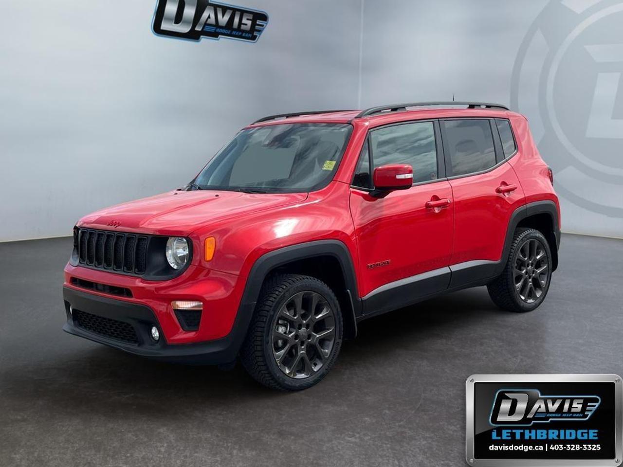 With astounding technology, surprising capability and all the necessities of a modern SUV, this Renegade is ready to be your next daily driver. This 2023 Jeep Renegade is for sale today in Lethbridge.<br /> <br />This impressive SUV is well deserving of the Jeep nameplate, with its aggressive front grille, utilitarian yet cozy and accommodating interior and a rugged overall design. This Renegade also stays true to its roots with a very capable powertrain that conquers any terrain without breaking a sweat. For a compact SUV that feels composed on a highway and confident on a high mountain pass, this Jeep Renegade is an easy choice.<br /> <br />This SUV has 54,038 km. Stock number 41495 is Red in colour. It has an Automatic transmission and is powered by a 177HP 1.3L 4 Cylinder Engine.<br /> <br />To apply right now for financing use this link: <a href=https://lethbridge.davisdodge.ca/free-credit-check/ target=_blank rel=nofollow noopener noreferrer>https://lethbridge.davisdodge.ca/free-credit-check/</a><br /> <br /><br />Locally Owned & Trusted for Over 35 Years  Davis Dodge in Lethbridge, AB <br /><br /> At Davis Dodge, weve proudly served the Lethbridge community for more than 35 years, offering an unparalleled car buying experience. Dont just take our word for itour Google reviews speak volumes about our commitment to exceptional service. <br /><br /> Delivery & At-Home Test Drives: Convenient options to suit your lifestyle. <br /><br /> Flexible Financing for Everyone: Get the vehicle you need with financing solutions tailored to your situation. <br /><br /> Full Mechanical Inspections & Professional Cleaning: Every vehicle is thoroughly inspected and cleaned before it hits our lot.<br /><br /> We take all makes and models on trade and offer competitive pricing with inventory that changes daily. Whether you're shopping for a Chrysler, Dodge, Jeep, RAM, or FIAT, our AMVIC Licensed dealership makes it easy to browse, buy, and drive away.<br /><br /> Located in Lethbridge, AB, we proudly serve customers in Fort Macleod, Taber, Claresholm, and Coaldale. Shop online or visit us today to experience the best in sales, service, and selection. Standard bank rates apply; taxes are additional.<br /><br /> Vehicle pricing offer shown expires 2026-06-30. <br /> Come by and check out our fleet of 50+ used cars and trucks and 110+ new cars and trucks for sale in Lethbridge. o~o