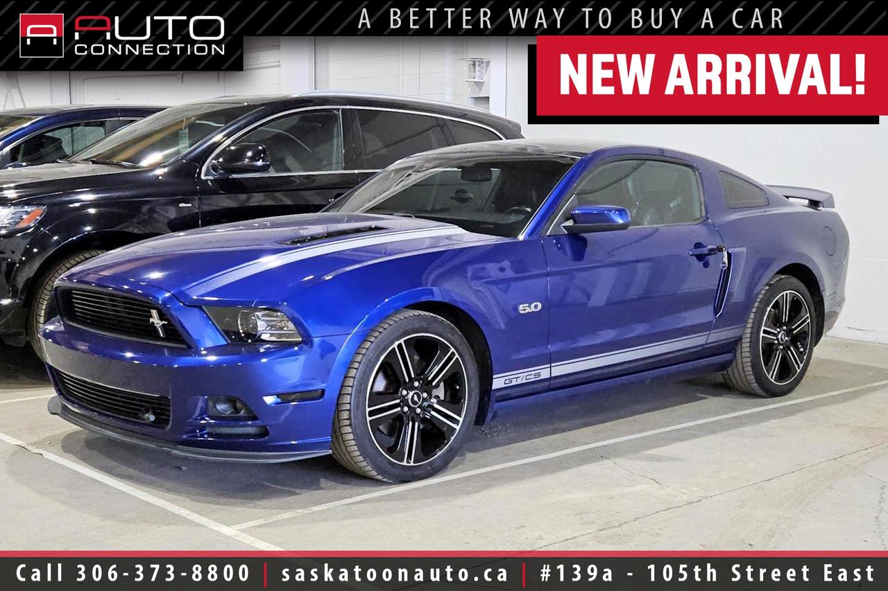 <p><b><span>California Special Edition! - 5.0L V8 w/ 420HP - Local Vehicle</span><span><br></span></b><span><br></span><b><span>Key Features:</span><span><br></span></b><span><br>- California Special Edition (402A Group)<br>- Comfort Package<br>- 5.0L 8-Cylinder Engine (420HP & 390 lb-ft. Torque)<br>- 6-Speed Manual Transmission<br>- 3.73.1 Gear Ratio w/ Limited-Slip Rear Differential<br>- Heated Leather Seats w/ Suede Inserts<br>- Power Moonroof<br>- 6-Speaker Shaker Premium Sound System<br>- SiriusXM Satellite Radio<br>- Ambient Interior Lighting<br>- Power-Adjustable Front Seats<br>- Universal Garage Door Opener<br>- Auto-Dimming Rearview Mirror<br>- Power Sideview Mirrors w/ Pony Projection Lamps<br>- Leather-Wrapped Steering Wheel<br>- Unique Instrument Panel Finish & Door Panel Inserts<br>- GT/CS Side & Hood Stripes<br>- Unique Black Billet-Style Grille<br>- Unique Lower Fascia w/ LED Fog Lamps & Air Splitter<br>- Black Hood Vents<br>- Side Scoops<br>- Unique Decklid Badge<br>- Rear Diffuser-Style Lower Fascia<br>- Pedestal Rear Spoiler<br>- 19-Inch Black-Painted Machined Aluminum Wheels<br><br><b>Exterior Colour:</b> Deep Impact Blue Metallic<br><b>Interior Colour:</b> Charcoal Black Leather w/ Miko Suede Inserts<br><br><b>Manufacturers Brochure:</b> </span><a href=https://www.auto-brochures.com/makes/Ford/Mustang/Ford_US%20Mustang_2014.pdf target=_blank><span>https://www.auto-brochures.com/makes/Ford/Mustang/Ford_US%20Mustang_2014.pdf</span></a><span><br><br></span><span>Unlock a full year of FREE exclusive VIP benefits with your purchase! Enjoy 20% off labor, 25% off tires, free windshield stone chip repairs, and so much more. Visit saskatoonauto.ca/vip-features for all the details.<br></span><span><br>Honesty Pricing eliminates the haggle hassle by providing you with our lowest possible selling price up front. In fact, it is the lowest price in our market, and we will prove it by disclosing a comprehensive market report of what our competitors are selling similar vehicles for.<br></span><span><br>This vehicle meets our Diamond Certification standard, which begins by selecting only premium quality vehicles and subjecting them to a much more comprehensive inspection process than typical dealerships use. Diamond Certified ensures a clean history, exceptional appearance and problem-free operation.<br></span><span><br>At Saskatoon Auto Connection we sell pre-owned automobiles the way we would like to buy them ourselves. Since 2008, we have been dedicated to providing the highest level of integrity and transparency in our industry, in combination with the highest quality vehicles at the most competitive prices in Saskatchewan. Our friendly staff is ready to positively redefine your expectations of the pre-owned automobile space.</span><span></span></p>