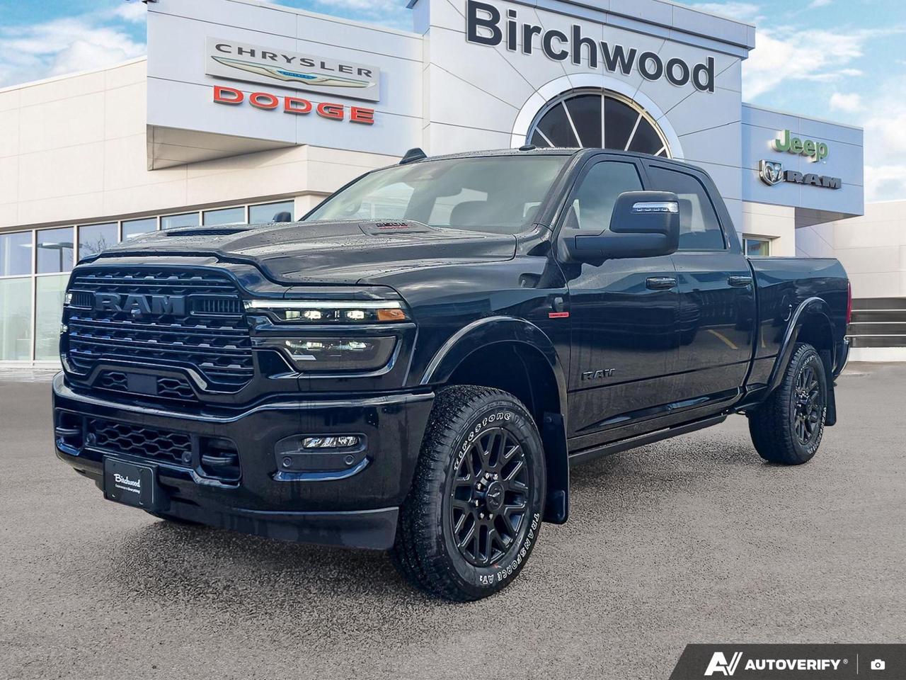 The 2026 Ram 2500 Limited is built for those who demand maximum capability without sacrificing luxury. Powered by the legendary 6.7L Cummins Turbo Diesel and dressed in the blacked-out Night Edition, this truck is as serious about performance as it is about refinement. With the 5th Wheel/Gooseneck Towing Prep Group, dual alternators, and rear auto-levelling air suspension, its purpose-built for heavy-duty work  and the Level 1 Equipment Group ensures youre not leaving anything behind.

- 6.7L Cummins Turbo Diesel engine paired with an 8-speed automatic transmission for serious towing capability
- 5th Wheel/Gooseneck Towing Prep Group (AHU)  ready for the heaviest hauls right from the factory
- Night Edition (ASH)  exclusive blacked-out exterior styling including 20 Diamond Cut Aluminum Black wheels
- Rear Auto-Levelling Air Suspension for a composed, level ride even under heavy load
- Dual Alternators rated at 480 amps  ideal for upfitters, work equipment, or high-demand accessories
- Power Sunroof, Ultra Premium Leather-Trimmed Seats, and ventilated/heated front and rear seats for top-tier comfort
- 14.4 Uconnect 5 Nav touchscreen with 17-speaker Harman/Kardon audio and integrated navigation
- Comprehensive safety suite including Blind Spot Detection, Adaptive Cruise Control, ParkSense front/rear sensors, and Collision Mitigation

Ready to put this truck to work? Visit us at Birchwood Chrysler Dodge Jeep Ram to book a test drive, or reach out online at birchwoodchrysler.ca to start your purchase or ask any questions. Our team is here to make the process straightforward and efficient  because your time matters.
Birchwood Chrysler Dodge is your choice for New Chrysler, Dodge, Jeep, RAM vehicles in Winnipeg. 
 
With us, Experience is Everything. Complete as much or as little of your purchase online as you like. All pricing you see is what you pay. No hidden fees. All new vehicle special offers and discounts are already calculated in the pricing. On our website you can choose payment options and terms knowing these are transparent and accurate.

Start your purchase online to build your exact pricing to your specifics like how much money down, vehicle trade and any accessories or added optional protection that suits your needs.

Any questions let us know by calling (204) 774-4444, wed love to send you a video to clarify any questions about a vehicle!

Visit us in store at 90-3965 Portage Ave in the Birchwood Autopark.

Dealer permit #5686
Dealer permit #5686