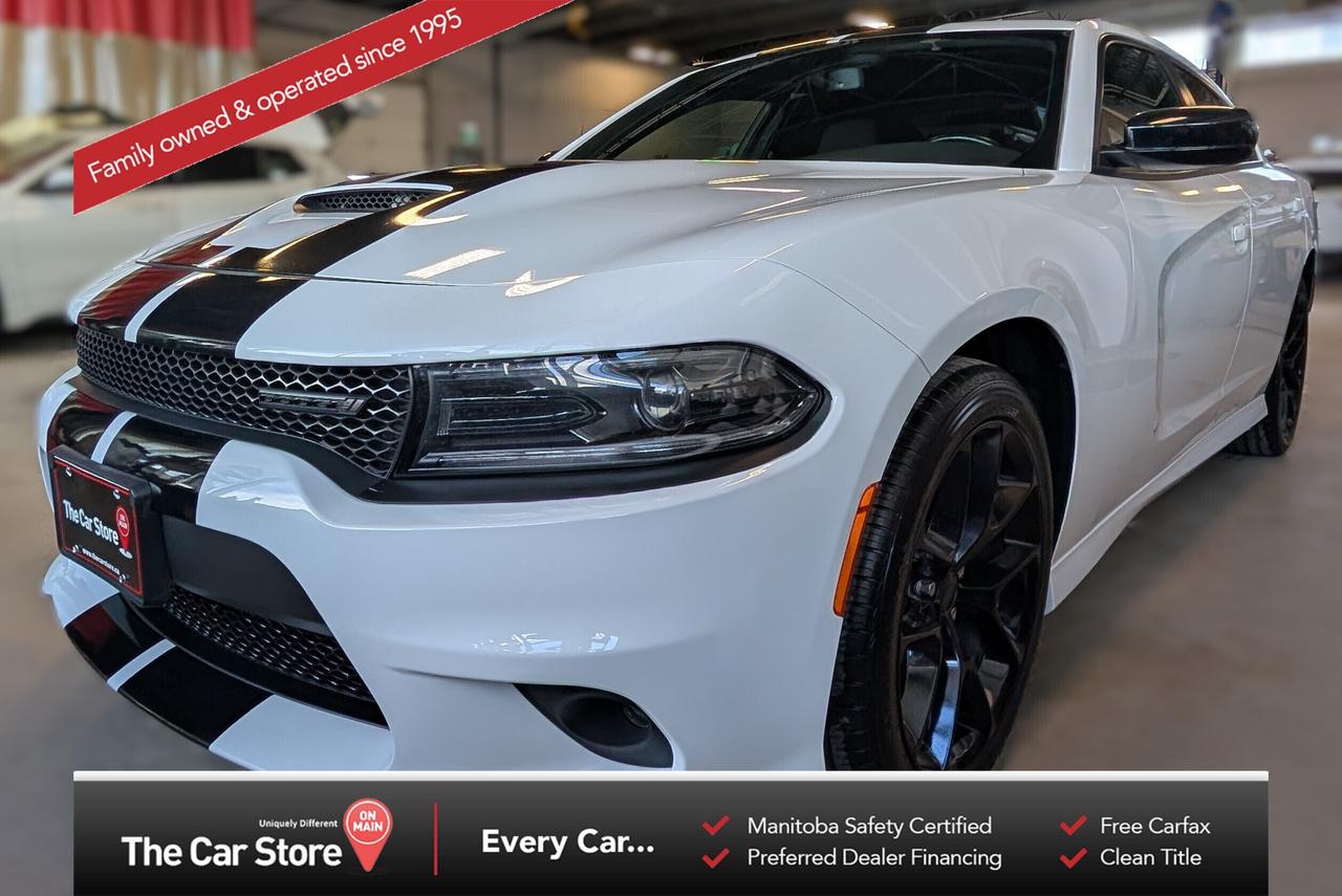2022 Dodge Charger GT RWD  Blacktop | Cold Weather | Clean Title | New Tires 
 Key Features: 
 3.6L Pentastar V6 (300 HP) 
 Rear-Wheel Drive 
 Blacktop Package (Blacked-Out Exterior Trim, Sport Appearance) 
 Cold Weather Package 
 Remote Start 
 Apple CarPlay & Android Auto 
 Uconnect Touchscreen Infotainment 
 Comfort: Heated Front Seats & Heated Steering Wheel (Cold Weather Package) 
 Driver Assistance: Backup Camera & Rear Parking Sensors 
 Dual-Zone Climate Control 
 Keyless Entry with Push-Button Start 
 Sport Hood & Performance Styling Elements 
 Brand New Tires 
 Clean Title 
 Factory Powertrain Warranty Remaining 
 
 
 Clean Muscle Sedan with the Right Options: 
 The Charger GT keeps the classic rear-wheel-drive layout but makes it usable every day. The Blacktop package gives it the look, while the Cold Weather package adds the comfort features for winter. 
 
 
 Well Equipped Where It Counts: 
 Remote start, heated steering wheel, and a proper infotainment system with CarPlay and Android Auto make it easy to live with. The GT trim also brings a more aggressive appearance and upgraded tech compared to base models. 
 
 
 Our Take: 
 If you want the Charger look and presence without jumping into V8 territory, the GT is the practical middle ground. RWD, the right packages, and a clean history make this one a straightforward, well-balanced option. 
 
 
 We are a local Family Owned business and we try to do things a little different. 
 
 At The Car Store on Main every vehicle is Manitoba Safety Certified. 
 Every vehicle sold is eligible for the Advantage Plan: 
 30 Day Warranty on all MB Safety certificate related items. 
 CarFax Vehicle History Report 
 2 sets of Keys 
 Wholesale access to all other Miscellaneous Accessories (i.e. Wtr Tires, Remote Starr, all misc vehicle accessories/parts, etc...) 
 And of course a Full tank of Gas. 
 
 There is no Gimmicks or games, we are always aggressive on our prices and try to separate ourselves from the rest. 
 We also have an on-site Certified Banker who shops to get the best possible interest rates in with all Major Banks and Credit Unions! 
 
 Come to our Brand New modern showroom and see what makes us Uniquely Different! 
 
 Located on Main St. just North of Chief Peguis Trail. 
 
 To schedule an appointment call us directly at 204-669-1248 or email sales@thecarstore.ca 
 
 The Car Store on Main 
 -Uniquely Different- 
 
 www.thecarstore.ca 
 Local: 204-669-1248 
 Toll Free: 877-634-2975 
 
 A local family owned business unlike typical car lots, there are no pressure tactics, no games, no gimmicks, no Sales Manager, General Manager or Used Car Manager, just straight answers and fair deals all the time! 
 
 *PRICE DOES NOT INCLUDE TAXES (G.S.T & P.S.T) 
 Dealer Permit # 4481