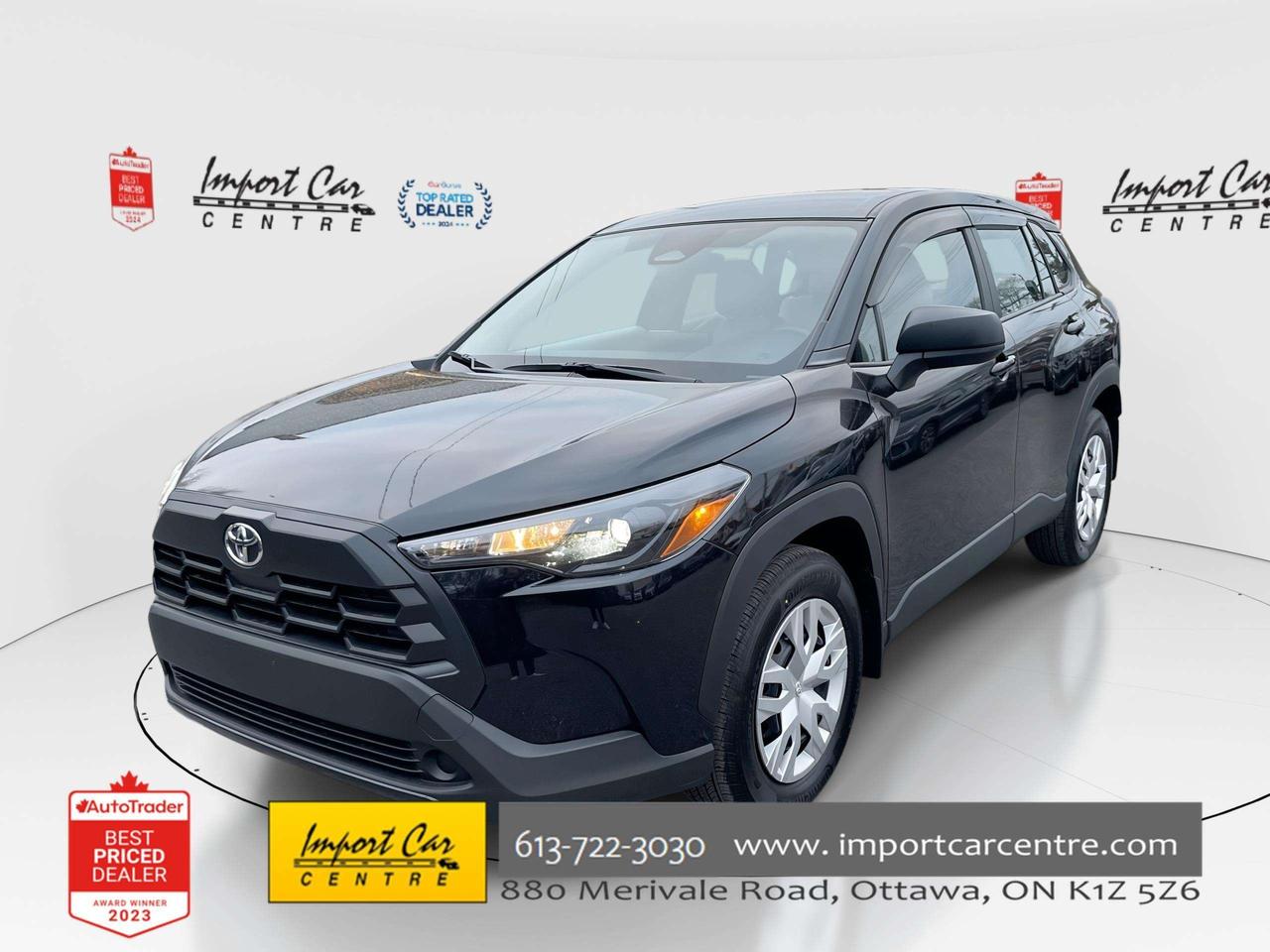*** OTTAWAS ORIGINAL IMPORT DEALER!!  SINGLE OWNER * NO ACCIDENTS * SMETANA APPROVED ***  Versatile, sips fuel, loaded with safety features and bulletproof reliability!!  Like new with only 6,100kms, finished in Jet Black with contrasting grey cloth seating surfaces, incredible all wheel drive handling, backup camera, heated seats, Toyota Safety Sense 3.0, dynamic radar cruise control, auto high beam, wireless Apple Car Play and Android Auto, hill start assist, LED headlamps, smart stop technology, vehicle stability control, traction control all compliment this like new 2026 Toyota Corolla Cross L AWD.  Perfection and beyond!!  Home of the Platinum up to 240,000kms warranty and financing is always available O.A.C Import Car Centre, proudly serving the Ottawa and surrounding area for over 45 years. Come down and experience Import Car Centre for yourself and see just why our customers are so happy! 

 #importcarcentre #smetanaapproved #iccsFormer daily rental.  Perfection and beyond!!  Home of the Platinum up to 240,000kms warranty and financing is always available O.A.C Import Car Centre, proudly serving the Ottawa and surrounding area for over 45 years. Come down and experience Import Car Centre for yourself and see just why our customers are so happy! 

  Advertised price includes $22 OMVIC fee and $40 Carfax fee; excludes taxes and licensing. #importcarcentre #smetanaapproved #iccs