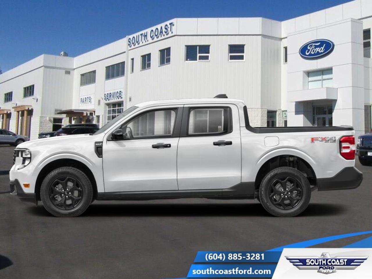 <b>XLT Luxury Package, Tow Package, Spray-In Bedliner, Power 8-Way Driver Seat!</b><br> <br> The 2026 Ford Maverick turns heads with its confident presence, smart design and ready-for-anything attitude. <br> <br>The 2026 Ford Maverick balances the utility of a pickup with the size and maneuverability tailored for daily use and light-duty tasks. Inside, the cabin features thoughtful materials, simple modern tech and seating designed to support every passenger comfortably. With its versatile footprint, confident styling and Fords reputation for dependability, the Maverick stands out as a smart choice for lifestyle-driven truck buyers.<br> <br>This Space White Metallic Crew Cab 4X4 pickup has a CVT transmission and is powered by a 191HP 2.5L 4 Cylinder Engine. <br> <br> Our Mavericks trim level is XLT. This hybrid pickup blends efficiency and versatility, pairing a lithium-ion battery with regenerative braking and a 1,400 lb maximum payload to handle both daily drives and demanding tasks with ease. Inside, it features a spacious cabin with cloth bucket seats, a 13.2 SYNC 4 touchscreen, wireless Apple CarPlay and Android Auto, SiriusXM, Bluetooth, 5G Wi-Fi hotspot, and smart storage solutions for both passengers and gear. Safety is prioritized with Pre-Collision Assist with pedestrian detection, lane-keeping aid, driver monitoring, cross-traffic mitigation, multiple airbags including curtain and knee protection, rear child safety locks, and Fords advanced stability and traction systems for confident driving in all conditions. This vehicle has been upgraded with the following features: XLT Luxury Package, Tow Package, Spray-In Bedliner, Power 8-Way Driver Seat.<br><br> View the original window sticker for this vehicle with this url <b><a href=http://www.windowsticker.forddirect.com/windowsticker.pdf?vin=3FTTW8J36TRB17895 target=_blank>http://www.windowsticker.forddirect.com/windowsticker.pdf?vin=3FTTW8J36TRB17895</a></b>.<br> <br>To apply right now for financing use this link: <a href=https://www.southcoastford.com/financing/ target=_blank>https://www.southcoastford.com/financing/</a><br><br> <br/>    4.99% financing for 84 months. <br> Buy this vehicle now for the lowest bi-weekly payment of <b>$348.72</b> with $0 down for 84 months @ 4.99% APR O.A.C. ( taxes included, $695 Administration Fee included    / Total Obligation of $57732  ).  Incentives expire 2026-06-01.  See dealer for details. <br> <br>Call South Coast Ford Sales or come visit us in person. Were convenient to Sechelt, BC and located at 5606 Wharf Avenue. and look forward to helping you with your automotive needs. <br><br> Come by and check out our fleet of 20+ used cars and trucks and 80+ new cars and trucks for sale in Sechelt.  o~o