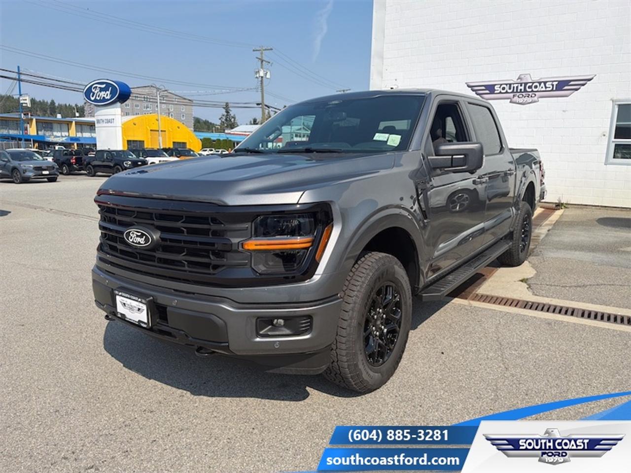 <b>Wireless Charging, FX4 Off-Road Package, XLT Black Appearance Package, Tailgate Step, Power Sliding Rear Window!</b><br> <br> The 2026 Ford F-150 offers remarkable versatility and resiliency to support both demanding work and weekend adventures.<br> <br>The 2026 Ford F-150 combines proven leadership in toughness with smart innovation to deliver a truck built for real-world demands. Inside, the cabin features refined materials, intuitive tech and comfortable seating to support both driver and passengers on every journey. With its strong presence, flexible design and Fords legacy of dependability, the F-150 is ready for whatever work or play you throw its way.<br> <br>This Carbonized Grey Metallic Crew Cab 4X4 pickup has an Automatic transmission and is powered by a 420HP 3.5L V6 Cylinder Engine. <br> <br> Our F-150s trim level is XLT. Perfect for outdoor enthusiasts and weekend adventurers seeking a blend of rugged capability and modern style, this truck stands out on the trails with body-coloured bumpers, front fog lamps, cornering lights, and distinctive painted aluminum wheels wrapped in all-terrain tires. Inside, the functional cabin balances utility and comfort with metal-look instrument panel inserts, full carpet flooring, and supportive cloth seating featuring manual driver lumbar adjustment and versatile second-row underseat storage. Modern convenience is always at your fingertips with smart device remote engine start, manual air conditioning, and an immersive seven-speaker audio system integrated into a SYNC 4 system with a 12-inch center display, wireless smartphone compatibility, and a built-in Wi-Fi hotspot. You can navigate any journey with absolute confidence under the protection of smart safety features like the Ford Co-Pilot360 reverse camera, blind spot information system, cross-traffic alert with reverse brake assist, lane keeping assist, and front collision mitigation. This vehicle has been upgraded with the following features: Wireless Charging, FX4 Off-Road Package, XLT Black Appearance Package, Tailgate Step, Power Sliding Rear Window.<br><br> View the original window sticker for this vehicle with this url <b><a href=http://www.windowsticker.forddirect.com/windowsticker.pdf?vin=1FTFW3LD3TFB56186 target=_blank>http://www.windowsticker.forddirect.com/windowsticker.pdf?vin=1FTFW3LD3TFB56186</a></b>.<br> <br>To apply right now for financing use this link: <a href=https://www.southcoastford.com/financing/ target=_blank>https://www.southcoastford.com/financing/</a><br> <br/>Total rebate of $3500 is reflected in the price. 3.49% financing for 84 months. <br> Buy this vehicle now for the lowest bi-weekly payment of <b>$589.47</b> with $0 down for 84 months @ 3.49% APR O.A.C. ( taxes included, $695 Administration Fee included / Total Obligation of $94876 ). Incentives expire 2026-08-31. See dealer for details. <br><br>Call South Coast Ford Sales or come visit us in person. Were convenient to Sechelt, BC and located at 5606 Wharf Avenue. and look forward to helping you with your automotive needs. <br><br> Come by and check out our fleet of 20+ used cars and trucks and 90+ new cars and trucks for sale in Sechelt.  o~o