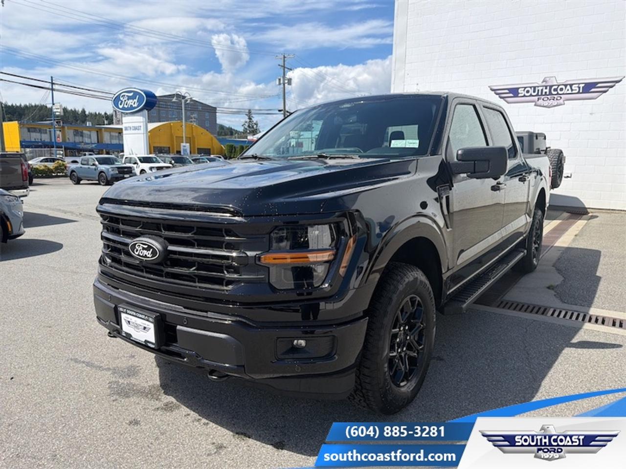 <b>Tailgate Step, XLT Black Appearance Package, Power Sliding Rear Window!</b><br> <br> The 2026 Ford F-150 stands ready with rugged utility, smart features and a presence that commands attention on any road.<br> <br>The 2026 Ford F-150 combines proven leadership in toughness with smart innovation to deliver a truck built for real-world demands. Inside, the cabin features refined materials, intuitive tech and comfortable seating to support both driver and passengers on every journey. With its strong presence, flexible design and Fords legacy of dependability, the F-150 is ready for whatever work or play you throw its way.<br> <br>This Agate Black Crew Cab 4X4 pickup has a 10 Speed Automatic transmission and is powered by a 325HP 2.7L V6 Cylinder Engine. <br> <br> Our F-150s trim level is XLT. Perfect for outdoor enthusiasts and weekend adventurers seeking a blend of rugged capability and modern style, this truck stands out on the trails with body-coloured bumpers, front fog lamps, cornering lights, and distinctive painted aluminum wheels wrapped in all-terrain tires. Inside, the functional cabin balances utility and comfort with metal-look instrument panel inserts, full carpet flooring, and supportive cloth seating featuring manual driver lumbar adjustment and versatile second-row underseat storage. Modern convenience is always at your fingertips with smart device remote engine start, manual air conditioning, and an immersive seven-speaker audio system integrated into a SYNC 4 system with a 12-inch center display, wireless smartphone compatibility, and a built-in Wi-Fi hotspot. You can navigate any journey with absolute confidence under the protection of smart safety features like the Ford Co-Pilot360 reverse camera, blind spot information system, cross-traffic alert with reverse brake assist, lane keeping assist, and front collision mitigation. This vehicle has been upgraded with the following features: Tailgate Step, XLT Black Appearance Package, Power Sliding Rear Window.<br><br> View the original window sticker for this vehicle with this url <b><a href=http://www.windowsticker.forddirect.com/windowsticker.pdf?vin=1FTEW3LP3TFB55822 target=_blank>http://www.windowsticker.forddirect.com/windowsticker.pdf?vin=1FTEW3LP3TFB55822</a></b>.<br> <br>To apply right now for financing use this link: <a href=https://www.southcoastford.com/financing/ target=_blank>https://www.southcoastford.com/financing/</a><br> <br/>Total rebate of $3500 is reflected in the price. 3.49% financing for 84 months. <br> Buy this vehicle now for the lowest bi-weekly payment of <b>$533.78</b> with $0 down for 84 months @ 3.49% APR O.A.C. ( taxes included, $695 Administration Fee included / Total Obligation of $85913 ). Incentives expire 2026-08-31. See dealer for details. <br><br>Call South Coast Ford Sales or come visit us in person. Were convenient to Sechelt, BC and located at 5606 Wharf Avenue. and look forward to helping you with your automotive needs. <br><br> Come by and check out our fleet of 20+ used cars and trucks and 90+ new cars and trucks for sale in Sechelt.  o~o