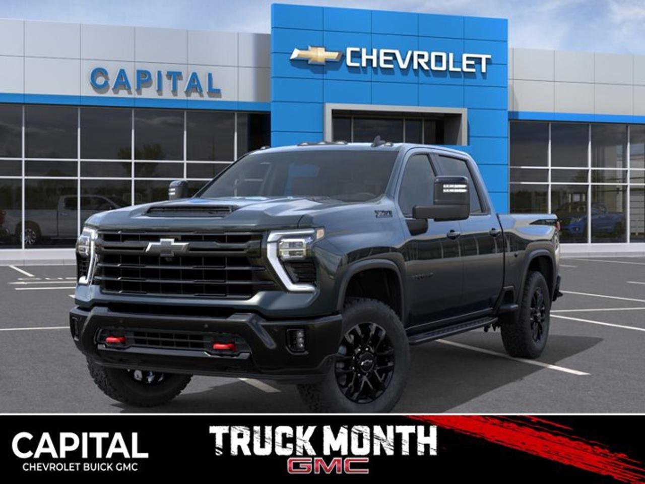 This Chevrolet Silverado 2500HD delivers a Gas V8 6.6L/ engine powering this Automatic transmission. Z71 OFF-ROAD PACKAGE includes (Z71) Off-Road suspension with off-road tuned twin tube Rancho shocks, (JHD) Hill Descent Control and (NZZ) skid plates (transfer case and oil pan) (Includes (QXT) LT265/70R17 all-terrain, blackwall tires and moulded in colour Black grille., WHEELHOUSE LINERS, REAR, TRUE NORTH EDITION for Crew Cab and Double Cab models, includes (PCL) Convenience Package and (PQB) Safety Package.* This Chevrolet Silverado 2500HD Features the Following Options *TRAIL BOSS PACKAGE Includes black grille bar with Chevy Black Bow Tie, Black grille inserts, (SRI) 20 High gloss Black painted wheels, (VB5) High Gloss Black painted front bumper, (VT5) High Gloss Black painted rear bumper, (UGA) Red Tow Hooks, (QFG) LT275/65R20 BF Goodrich off-road tires, Black skid plate, Black badging, Black bowtie on horn pad, (DP6) High Gloss Black mirror caps, Black hood vent surround, High Gloss Black door handles and (CGN) Chevytec spray-on bedliner. Includes high-intensity LED headlamps and (DWI) trailer mirrors., REMOTE START PACKAGE includes (BTV) Remote Start, (UTJ) Theft Deterrent System and (C49) rear-window defogger, LEATHER PACKAGE Includes (SNR) Up-level Rear Seat with Storage Package.), HEAT PACKAGE includes (KA1) Heated driver and passenger seats and (KI3) Heated steering wheel, GOOSENECK/5TH WHEEL PREP PACKAGE Hitch platform to accept Gooseneck or 5th Wheel hitch. Includes hitch platform with tray to accept ball, stamped bed holes with removable caps installed and bed mounted 7-pin trailer harness (similar to UY2 harness). (Includes (CGN) Chevytec spray-on bedliner., CONVENIENCE PACKAGE II includes (PZ8) Hitch Guidance with Hitch View, (UET) Trailering App, (A48) rear sliding power window and (UG1) Universal Home Remote. Includes (R7O) Cloth Rear Seat with Storage Package. , TAILGATE, MULTI-FLEX with six functional load/access features, NOTE: Auto release can be disabled if ball hitch is installed. See Owners manual for details, SEATS, FRONT BUCKET with centre console, for Crew Cab and Double Cab models, REAR AXLE, 3.73 RATIO, LT PREFERRED EQUIPMENT GROUP includes standard equipment.* Visit Us Today *For a must-own Chevrolet Silverado 2500HD come see us at Capital Chevrolet Buick GMC Inc., 13103 Lake Fraser Drive SE, Calgary, AB T2J 3H5. Just minutes away!
