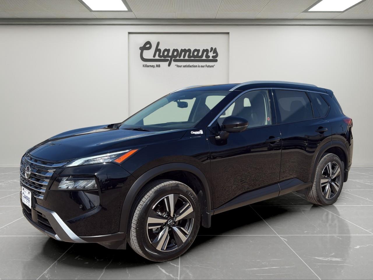 <p>Finished in Black with a Black interior, this 2025 Nissan Rogue SL AWD delivers premium comfort, advanced safety technology, and impressive fuel efficiency in a stylish compact SUV. With its upscale SL trim, refined cabin, and intelligent AWD system, its built for commuters, families, and drivers who want confidence in all weather conditions.</p><p>Powered by a 1.5L VC-Turbo 3-cylinder engine paired with Nissans Xtronic CVT transmission, this Rogue delivers responsive performance with excellent efficiency. Equipped with intelligent all-wheel drive, selectable drive modes, and advanced driver assistance features, its ready for highway cruising, city commuting, and winter driving alike.</p><h3>Performance & Capability</h3><ul><li><p>1.5L VC-Turbo turbocharged engine</p></li><li><p>Xtronic CVT automatic transmission with manual mode</p></li><li><p>Intelligent all-wheel drive (AWD)</p></li><li><p>Drive mode selector</p></li><li><p>Brake-actuated limited slip differential</p></li><li><p>Hill hold control</p></li><li><p>Engine oil cooler</p></li><li><p>Idle stop/start technology</p></li><li><p>Multi-link rear suspension</p></li></ul><h3>Interior Comfort & Convenience</h3><ul><li><p>Heated front seats</p></li><li><p>8-way power driver seat with lumbar support</p></li><li><p>4-way power passenger seat</p></li><li><p>Heated TailorFit leatherette steering wheel</p></li><li><p>Dual-zone automatic climate control</p></li><li><p>Auto-dimming rearview mirror</p></li><li><p>Remote keyless entry with push-button start</p></li><li><p>Cargo tray and organizer system</p></li><li><p>Rear centre armrest with storage</p></li><li><p>Heated wiper park</p></li></ul><h3>Technology & Connectivity</h3><ul><li><p>NissanConnect infotainment system</p></li><li><p>Wireless Apple CarPlay & Android Auto</p></li><li><p>Navigation capability</p></li><li><p>Driver information centre</p></li><li><p>myQ Connected Garage integration</p></li><li><p>NissanConnect Services</p></li><li><p>Multiple USB charging ports</p></li><li><p>Bluetooth hands-free connectivity</p></li><li><p>Steering wheel-mounted audio and cruise controls</p></li></ul><h3>Safety & Driver Assistance</h3><ul><li><p>Automatic Emergency Braking with Intersection Assist</p></li><li><p>Blind Spot Warning and Blind Spot Intervention</p></li><li><p>Rear Cross Traffic Alert</p></li><li><p>Intelligent Around View Monitor camera system</p></li><li><p>Front, side, and rear camera views</p></li><li><p>Intelligent cruise control</p></li><li><p>Lane departure warning</p></li><li><p>Rear automatic braking</p></li><li><p>Tire pressure monitoring system</p></li><li><p>Automatic high beam headlights</p></li></ul><h3>Exterior Highlights</h3><ul><li><p>Black exterior finish</p></li><li><p>19" dark painted machine-finished alloy wheels</p></li><li><p>LED headlights and LED daytime running lights</p></li><li><p>Deep tinted rear glass</p></li><li><p>Black grille with chrome accents</p></li><li><p>Rear spoiler</p></li><li><p>Heated rear wiper park system</p></li><li><p>Compact spare tire</p></li></ul><p>A refined compact SUV that combines turbocharged efficiency, premium comfort, and advanced safety technology for confident everyday driving.</p><p>Price Includes Dealer Fee.</p><p>Price Excludes PST & GST.</p><p>Financing Options Available, Call For More Details.</p> <p><strong>*While every reasonable effort is made to ensure the accuracy of this information, we are not responsible for any error or omissions contained on these pages. Please verify any information in question with Chapman Motors Ltd.</strong></p>