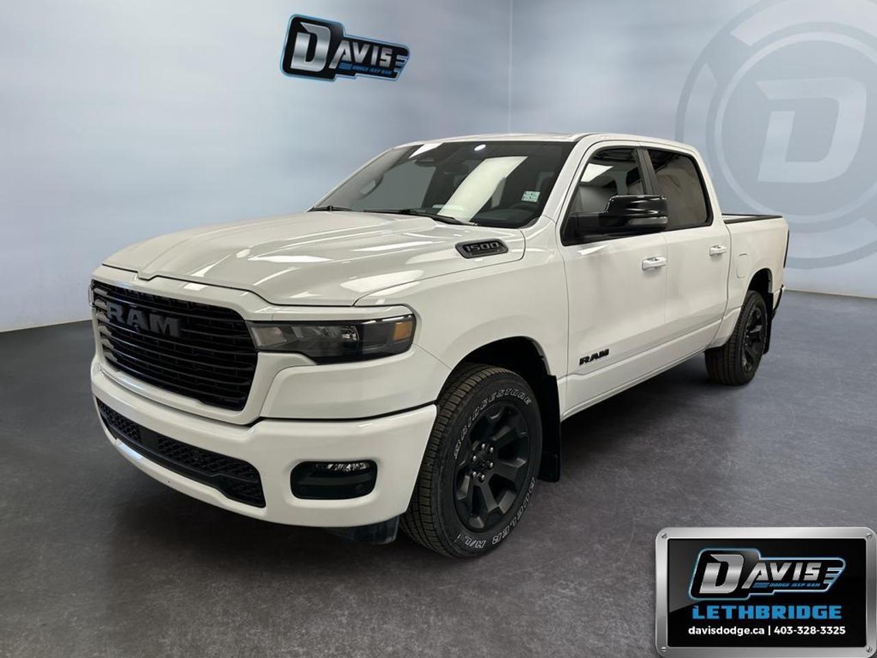 <b>Navigation, Apple CarPlay, Android Auto, 360 Camera, Heated Seats!</b><br /> <br /> Built tough yet crafted for comfort, the 2026 Ram 1500 sets a new standard for modern pickup performance.<br /> <br />The Ram 1500's unmatched luxury transcends traditional pickups without compromising its capability. Loaded with best-in-class features, it's easy to see why the Ram 1500 is so popular. With the most towing and hauling capability in a Ram 1500, as well as improved efficiency and exceptional capability, this truck has the grit to take on any task.<br /> <br />This Bright White Crew Cab 4X4 pickup has an Automatic transmission and is powered by a 420HP 3.0L Straight 6 Cylinder Engine. <br /> <br /> Our 1500's trim level is Sport. This Ram 1500 in Sport trim rewards you with front heated seats, a leather-wrapped heated steering wheel, a 360 camera system, a 10-speaker Alpine audio, and a 12-inch infotainment screen with inbuilt navigation, Apple CarPlay and Android Auto, and 4G LTE Wi-Fi hotspot. Additional features include class IV towing equipment, aluminum wheels, power adjustable pedals, intersection collision assist, evasion assist, lane keep assist with lane departure warning, and even more! This vehicle has been upgraded with the following features: Navigation, Apple CarPlay, Android Auto, 360 Camera, Heated Seats, Heated Steering Wheel, Aluminum Wheels.<br /><br /> <br />To apply right now for financing use this link: <a href=https://lethbridge.davisdodge.ca/free-credit-check/ target=_blank rel=nofollow noopener noreferrer>https://lethbridge.davisdodge.ca/free-credit-check/</a><br /> <br /><br />As a premier Chrysler, Dodge, Jeep and RAM dealership, Davis Dodge proudly offers an extensive selection of new and used vehicles to meet every drivers needs. Customers across Lethbridge, Fort Macleod, Taber, Claresholm, Coaldale, and beyond trust us for daily vehicle specials, certified service and parts, and a seamless online inventory experience. <br /><br /> With competitive financing options and expert support, we make car buying easy and enjoyable. <br /><br /> Ready to hit the road? Schedule your test drive today at Davis Dodge, your trusted Chrysler, Dodge, Jeep and RAM dealer in Lethbridge, Alberta.<br /><br /> Vehicle pricing offer shown expires 2026-06-30. <br /> Come by and check out our fleet of 60+ used cars and trucks and 100+ new cars and trucks for sale in Lethbridge. o~o