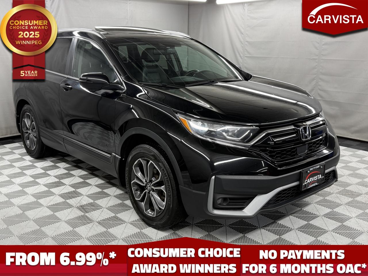 5 years running, consecutive receivers of the prestigious Consumer Choice Award in 2021, 2022, 2023, 2024 and 2025! Low rate dealer arranged financing available! 
At Carvista we offer a unique buying experience, with no deceiving finance gimmicks and trades are welcome but not required! Carvista is a family operated business that has been in business for over 25 years, and has earned a A+ BBB Accreditation and outstanding consumer accolades. Offering 175 quality pre-owned vehicles, all are certified and Carfax verified, most with remaining factory warranty and a modern facility located on Winnipegs Regent Ave strip. We welcome you to visit us at 1201 Regent Ave W, at Carvista, and drive away in a like new vehicle for less. In many cases we can offer no payments for 6 months! Dont let your trade or credit stop you, we accept any kind, any time. CARVISTA.CA, "Where the deals are".
 Prices and payments exclude GST OR PST Carvista Inc. 
Dealer Permit # 1211, Category: Used Vehicle 
Please verify all ad details with a Carvista sales person, vehicle may not be exactly as shown.