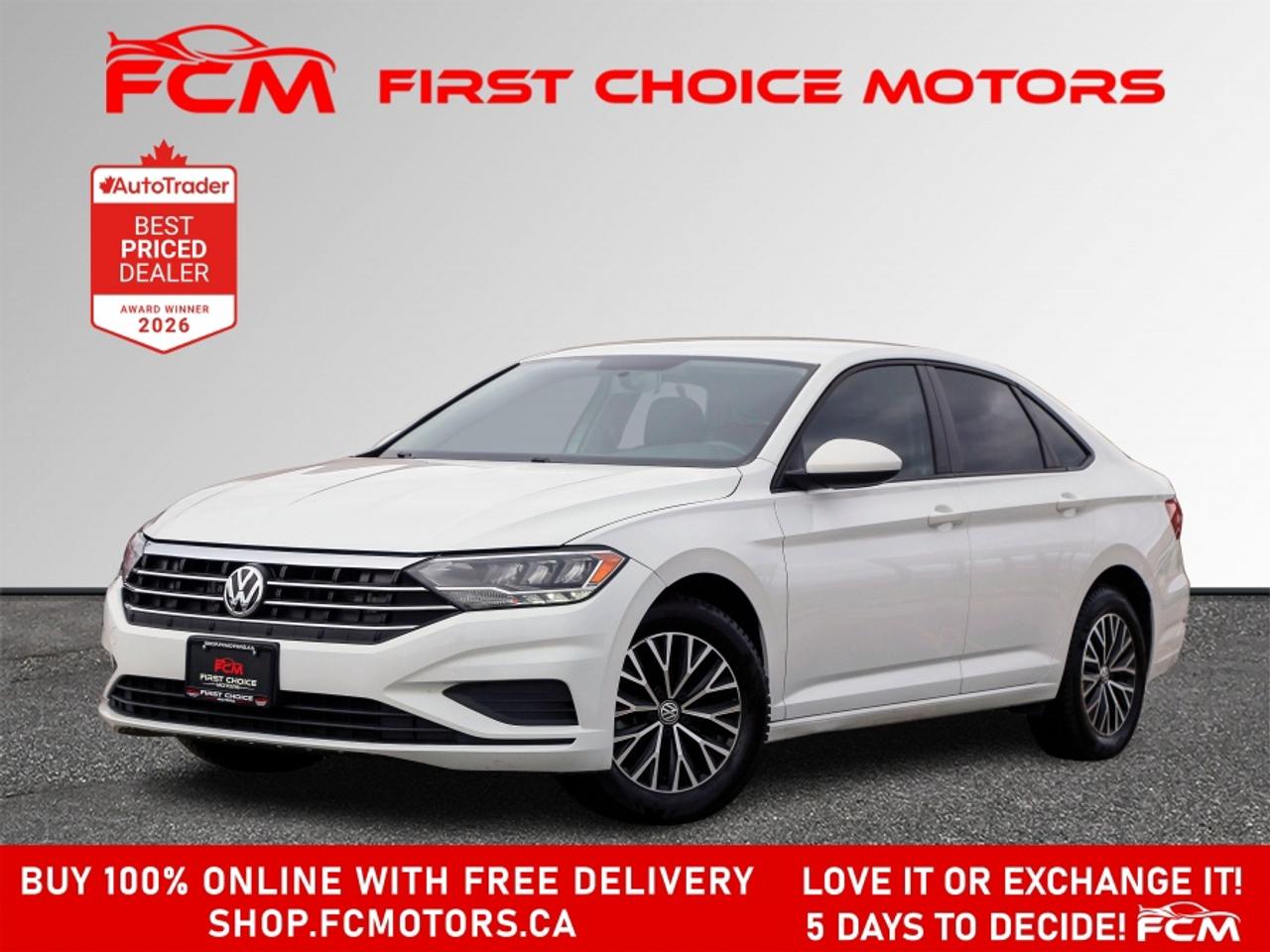 ** ** SPECIAL LIMITED TIME OFFER ** ** PURCHASE ANY VEHICLE THIS WEEK AND RECEIVE 4 BRAND-NEW ALL-SEASON TIRES AT NO ADDITIONAL COST!!! DON   T MISS THIS EXCLUSIVE CHANCE TO UPGRADE YOUR RIDE AND STAY PREPARED FOR ANY WEATHER!!! <br><br>EXCITING NEWS FROM FIRST CHOICE MOTORS! Our brand-new online showroom is now open to the public, bringing the ultimate car shopping experience right to your fingertips! Enjoy a 100% online car shopping experience, with over 500 certified vehicles in stock, comprehensive protection plans, and thousands of new auto parts & accessories available! Plus, for a limited time, were offering FREE deliveries across Ontario on all vehicle purchases! Dont miss out   visit Shop.fcmotors.ca to find and upgrade your perfect vehicle today!<br><br>Welcome to First Choice Motors, the largest car dealership in Toronto of pre-owned cars, SUVs, and vans priced between $5000-$15,000. With an impressive inventory of over 300 vehicles in stock, we are dedicated to providing our customers with a vast selection of affordable and reliable options. <br><br>Were thrilled to offer a used 2021 Volkswagen Jetta COMFORTLINE, white color with 141,000km (STK#9768) This vehicle was $15990 NOW ON SALE FOR $13990. It is equipped with the following features:<br>- Automatic Transmission<br>- Heated seats<br>- Bluetooth<br>- Reverse camera<br>- Alloy wheels<br>- Power windows<br>- Power locks<br>- Power mirrors<br>- Air Conditioning<br><br>At First Choice Motors, we believe in providing quality vehicles that our customers can depend on. All our vehicles come with a 36-day guarantee on all safety related items. We also offer additional warranty options up to 5 years for our customers who want extra peace of mind.<br><br>Furthermore, all our vehicles are sold fully certified with brand new brakes rotors and pads, a fresh oil change, and brand new set of all-season tires installed & balanced. You can be confident that this car is in excellent condition and ready to hit the road.<br><br>At First Choice Motors, we believe that everyone deserves a chance to own a reliable and affordable vehicle. Thats why we offer financing options with low interest rates starting at 7.9% O.A.C. Were proud to approve all customers, including those with bad credit, no credit, students, and even 9 socials. Our finance team is dedicated to finding the best financing option for you and making the car buying process as smooth and stress-free as possible.<br><br>Our dealership is open 7 days a week to provide you with the best customer service possible. We carry the largest selection of used vehicles for sale under $9990 in all of Ontario. We stock over 300 cars, mostly Hyundai, Chevrolet, Mazda, Honda, Volkswagen, Toyota, Ford, Dodge, Kia, Mitsubishi, Acura, Lexus, and more. With our ongoing sale, you can find your dream car at a price you can afford. Come visit us today and experience why we are the best choice for your next used car purchase!<br><br>All prices include $22.00 OMVIC Fee.  Excludes, license plates, ownership registration and ONTARIO HST (13%)<br>*No Credit Card payments can be accepted for Vehicle Purchases*