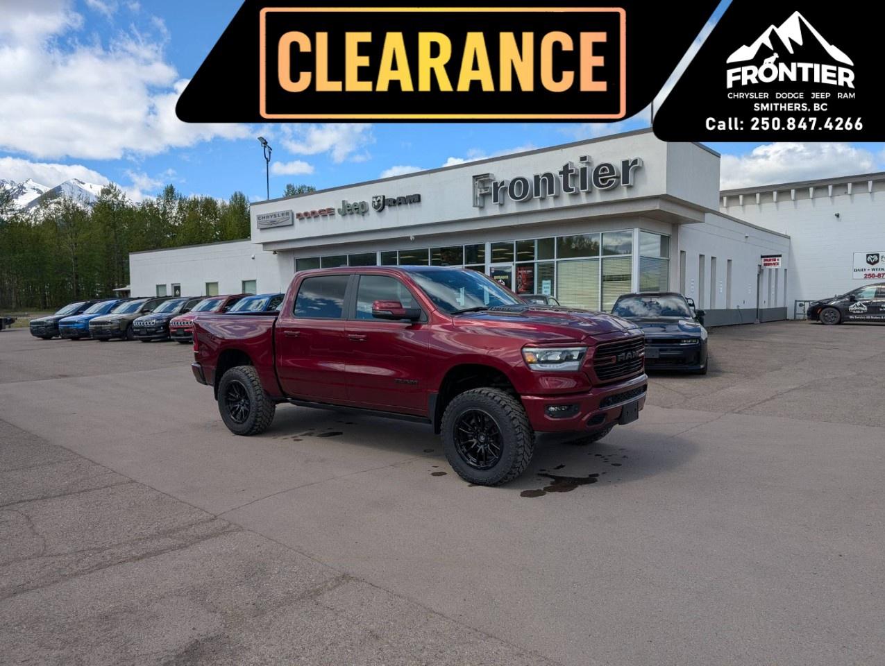 <p>The 2024 Ram 1500 Sport GT Crew Cab 4x4 combines aggressive styling, premium comfort, and legendary Ram capability into one impressive full-size pickup.</p><p>Powered by the proven <strong>5.7L HEMI VVT V8 engine with FuelSaver MDS and eTorque mild hybrid technology</strong>, paired with an <strong>8-speed automatic transmission</strong>, this Ram delivers strong towing capability, smooth performance, and confident everyday driving.</p><p>Finished in stunning <strong>Red Pearl</strong> with a refined <strong>black leather-faced/vinyl bucket seat interior</strong>, the Sport GT stands out with bold styling and premium features throughout.</p><p>Equipped with the sought-after <strong>GT Package</strong>, this truck includes <strong>performance pages, Mopar cold air intake system, passive cold end exhaust, underseat lighting, leather-wrapped steering wheel, and GT decals</strong> for a more performance-inspired driving experience.</p><p>Additional highlights include <strong>heated and ventilated front seats, wireless charging pad, remote start system, Park-Sense Front and Rear Park Assist, ParkView Rear Back-Up Camera, power adjustable pedals with memory, premium Rebel Level 2 Equipment Group, anti-spin differential rear axle, power running boards, Class IV hitch receiver, trailer brake control, rear wheelhouse liners, and 124.9-litre fuel tank</strong>.</p><p>The spacious Crew Cab interior offers excellent comfort for passengers while still providing the capability and versatility Ram trucks are known for.</p><p>Whether you're towing, road-tripping, or simply enjoying a premium daily driver with unmistakable style, the 2024 Ram 1500 Sport GT Crew Cab 4x4 delivers on every level.</p><p>Please confirm all vehicle details and features with our sales team and start the buying process today.</p>
