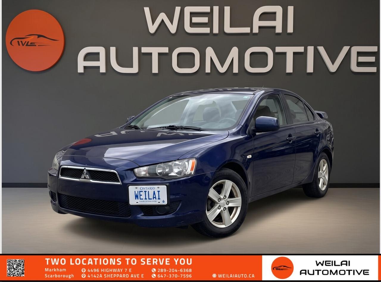 Heated Front Seats | 16-Inch 5-Spoke Alloy Wheels | Bluetooth Hands-Free Connectivity | Advanced 7-Airbag System | Exceptional Fuel Economy | Low credit? No credit? Established Credit? We accept ALL!!! - Contact Us Today!Test Drive the 2014 Mitsubishi Lancer SE Today! This sleek and reliable sedan offers the perfect blend of everyday practicality and sporty styling. With its proven 2.0L MIVEC engine, you get a responsive and efficient ride that is ideal for both city commuting and weekend getaways across Ontario. The Lancer SE delivers impressive value with its comfortable heated seats, user-friendly technology, and exceptional safety ratings. It is a fantastic choice for anyone looking for a dependable daily driver that does not compromise on character. <br/> <br/> <br/> Performance:Engine: 2.0L DOHC 16-valve <br/> Financing and Credit OptionsWeilai Automotive Inc. is committed to assisting customers with all types of credit backgrounds. Financing terms, including rates and options, will vary based on credit history and other factors. To protect your privacy, a signed consent form is required to review your financing options. Please contact us to schedule an appointment at your earliest convenience. <br/> Pricing, Taxes, and Additional FeesPrices do not include HST or licensing fees. A free Carfax report is available on our website at weilaiauto.ca. We serve customers across the GTA, including but not limited to Markham, Scarborough, Barrie, Stouffville, Toronto, Richmond Hill, East Gwillimbury, Aurora, North York, East York, Whitby, and Brampton. <br/> Contact UsTo book an appointment, request more information, or discuss financing, please call 289-204-6368 or email info@weilaiauto.ca. We highly recommend scheduling a visit so you can inspect and test-drive the vehicle in person. <br/> <br/> <br/> “As-Is” Vehicle ConditionThis vehicle is sold “as is.” We have not performed a mechanical inspection nor provided a safety certificate, and we cannot determine what may be required for it to meet safety standards. Although the original owner used this vehicle daily and it appears to be in good condition, buyers are strongly encouraged to inspect and test-drive the vehicle prior to purchase. <br/> OMVIC Disclosure for As-Is Vehicles“This vehicle is being sold ‘as is,’ unfit, not e-tested, and is not represented as being in road-worthy condition, mechanically sound, or maintained at any guaranteed level of quality. The vehicle may not be fit for use as a means of transportation and may require substantial repairs at the purchaser’s expense. It may not be possible to register the vehicle to be driven in its current condition.”Although this wording may seem strict, it is a standard industry disclaimer required by OMVIC. From our observations, the vehicle appears to be in good condition, but it is sold without any guarantees or warranties. <br/> DisclaimerThe descriptions above and the contents on this vehicle detail page are generated by AI and other tools (such as a VIN decoder) which may contain inaccuracies or errors. They are provided for reference only and may not be entirely reliable. While we make every effort to provide accurate information, we strongly recommend verifying all details by inspecting the actual vehicle and reviewing its owner’s manual. <br/>
