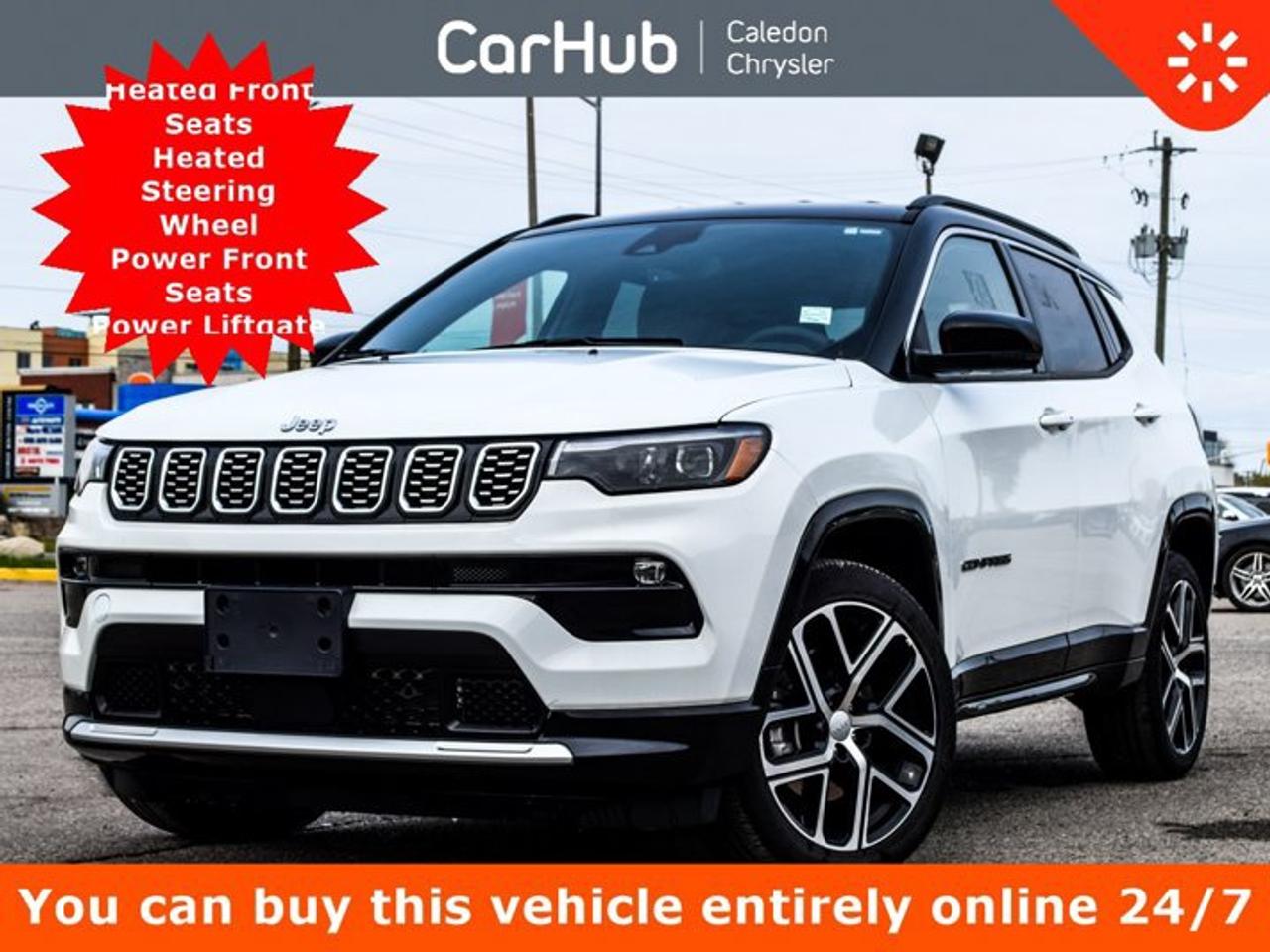 <p>Great Price<br />One Owner</p><p>No Accidents,<br />Certified Pre-Owned,</p><p>Tried-and-true, this 2024 Jeep Compass Limited 4x4 Elite Group 10.1Display Navigation Remote Start Alloy 19Rims comfortably packs in your passengers and their bags with room to spare. Side Impact Beams, Selec-Terrain ABS And Driveline Traction Control, Rear Cross-Path Detection, Rear Child Safety Locks, ParkView Backup Camera.Our advertised prices are for consumers (i.e. end users) only.</p><p>This vehicle is in excellent condition and has passed a multi point inspection. Vehicle detailed.</p><p> </p><p>Know the Jeep Compass Limited 4x4 Elite Group  is Protecting Your Most Precious Cargo <br />ParkSense Rear Parking Sensors, Outboard Front Lap And Shoulder Safety Belts -inc: Rear Centre 3 Point, Height Adjusters and Pretensioners, Low Tire Pressure Warning, Forward Collision Warning w/Active Braking, Electronic Stability Control (ESC) And Roll Stability Control (RSC), Dual Stage Driver And Passenger Seat-Mounted Side Airbags, Dual Stage Driver And Passenger Front Airbags, Driver Monitoring-Alert, Driver Knee Airbag, Curtain 1st And 2nd Row Airbags, Collision Mitigation-Front, Blind Spot Detection Blind Spot, Airbag Occupancy Sensor, Active Lane Management Lane Keeping Assist, Active Lane Management Lane Departure Warning.</p><p> </p><p>Loaded with Additional Options</p><p>Leather</p><p>Navigation</p><p>Remote Start System</p><p>4G LTE Wi-Fi Hot Spot</p><p>10.1 Touchscreen Display</p><p>ParkView Backup Camera</p><p>Blind Spot Detection Blind Spot</p><p>Heated and Ventilated front Seats</p><p>Bluetooth Wireless Phone Connectivity</p><p>Heated Leather/Metal-Look Steering Wheel</p><p>Dual Zone Front Automatic Air Conditioning</p><p>Active Lane Management Lane Keeping Assist</p><p>Active Lane Management Lane Departure Warning</p><p>10-Way Power Driver Seat -inc: Power Recline, Height Adjustment, Fore/Aft Movement, Cushion Tilt and Power 2-Way Lumbar Support, Hands-Free Phone Communication, Power 2-Way Passenger Lumbar Adjust, GPS Navigation, Premium LED Fog Lamps, LED Low/High beam Projector Headlamps, Diamond Black Door Cladding, Alexa Built-In, Power 8-Way Adjustable Front Seats, Diamond Black Fascias, Reversible Carpet/Vinyl Cargo Mat, Disassociated Touchscreen Display, HD Radio, Premium Taillamps, Foot Activated Open N Go Liftgate, Diamond Black Exterior Sill, Driver Seat w/Memory Setting, Power Liftgate, Diamond Black Wheel Flares, 10.25 Colour Display, Radio: Uconnect 5 Nav w/10.1 Display, Front Ventilated Seats, BLACK, Vinyl Door Trim Insert, UConnect 5 w/Seek-Scan, Clock, Aux Audio Input Jack and Steering Wheel Controls. Wheels: 19 Painted Diamond Cut Aluminum,</p><p> </p><p>Drive Happy with CarHub<br />*** All-inclusive, upfront prices -- no haggling, negotiations, pressure, or games</p><p>*** Purchase or lease a vehicle and receive a $1000 CarHub Rewards card for service</p><p>*** Purchase this vehicle fully online on CarHub websites</p><p> </p><p>Transparency Statement<br />USED VEHICLES: Online prices and payments are for finance purchases -- please note there is a $850 safety certification fee. if not Certified, then as per OMVIC Regulations the vehicle is deemed to be not drivable and Not Certified. Cash purchases for used vehicles have a $2,350 surcharge which includes the safety certification (the finance price + $2,350). NEW VEHICLES: New financed vehicles are subject to an $ 850 Processing Fee. New cars priced at over $100,000 including add-ons or accessories are subject to the additional federal luxury tax. While every effort is taken to avoid errors, technical or human error can occur, so please confirm vehicle features, options, materials, and other specs with your CarHub representative. This can easily be done by calling us or by visiting us at the dealership. CarHub used vehicles come standard with 1 key. If we receive more than one key from the previous owner, we include them with the vehicle. Additional keys may be purchased at the time of sale. Ask your Product Advisor for more details. Payments are only estimates derived from a standard term/rate on approved credit. Terms, rates and payments may vary. Prices, rates and payments are subject to change without notice. Please see our website for more details.</p>