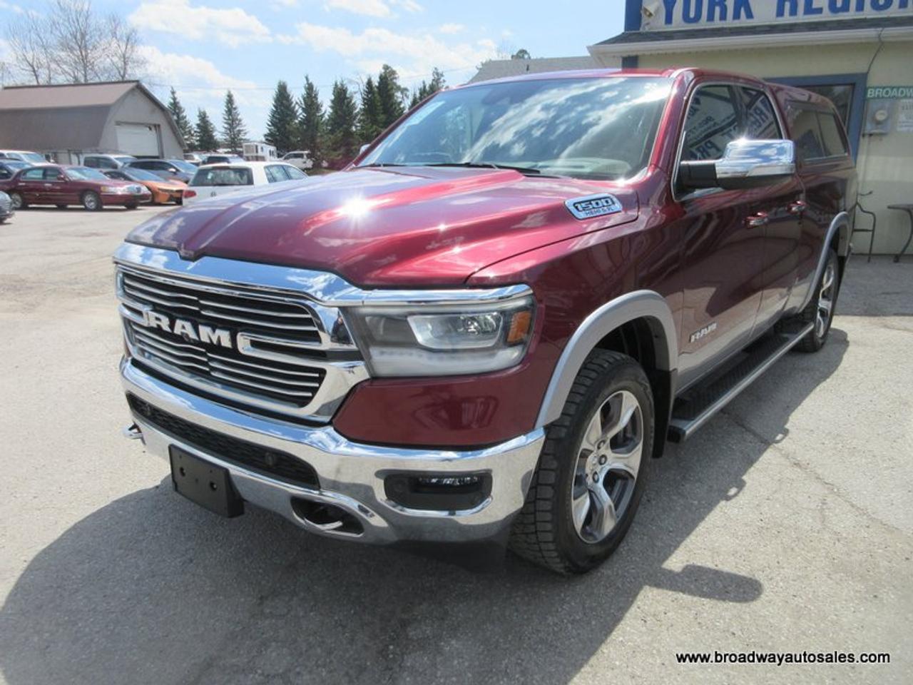 Used 2021 RAM 1500 LOADED LARAMIE-EDITION 5 PASSENGER 5.7L - HEMI.. 4X4.. QUAD-CAB.. 6.6-FOOT-BOX.. NAVIGATION.. POWER SUNROOF & PEDALS.. LEATHER.. HEATED/AC SEATS.. for sale in Bradford, ON