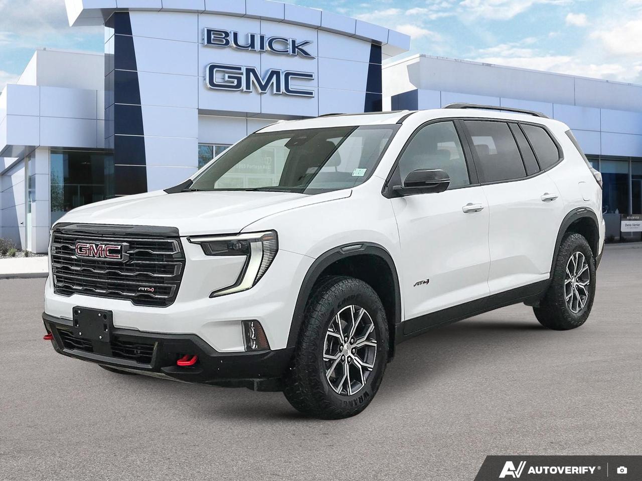 Trailering Package | Assisted Driving Package | Panoramic Sunroof | Auto Sense Hands Free Power Lift Gate | Heated & Vented Seats | Heated Steering Wheel | Wireless Charging |
This 2026 GMC Acadia AT4 with the Luxury Package is a well-equipped, capable SUV that blends off-road readiness with premium comfort  and at just 26,000 km, it still has plenty of road ahead. The Forest Storm interior with Mahogany Accents gives it a distinctive feel you wont find on every lot, while features like the Bose Premium 12-speaker system and theater-dimming interior lighting set it apart from a base build.

- Luxury Package equipped  elevating this AT4 well above the standard trim
- Distinctive Forest Storm w/Mahogany Accents interior  a refined, unique cabin aesthetic
- All-terrain tires (265/65R18) and AWD  ready for Manitoba winters and beyond
- Bose Premium 12-speaker system with subwoofer  a genuine audiophile-grade experience
- 7-passenger seating with 2nd row Smart Slide captains chairs and foldable 3rd row  flexible for families and cargo
- Advanced safety suite  Blind Zone Steering Assist, Rear Cross Traffic Braking, and Reverse Automatic Braking
- Teen Driver system with Buckle-to-Drive  a thoughtful feature for households with new drivers
- Front red recovery hooks  a practical AT4-specific touch for those who venture off the beaten path

Interested in making this Acadia yours? You can reserve it, start your purchase, or book a test drive online at birchwoodchevrolet.ca. Prefer to talk it through? Contact the team at Birchwood Chevrolet Buick GMC  theyre ready to help you through every step at your pace.
All of our quality pre-owned vehicles are delivered with the following:
· a Birchwood Certified 152 pt Inspection
· a full tank of fuel
· Full service records (if available)
· a CARFAX report

Click, call (204) 837-5811, or visit Birchwood Chevrolet Buick GMC at the Birchwood Auto Park, 3965 Portage Avenue West at the Perimeter.

Special Financing Available! Price does not include taxes. Dealer Permit #4240.
Dealer permit #4240