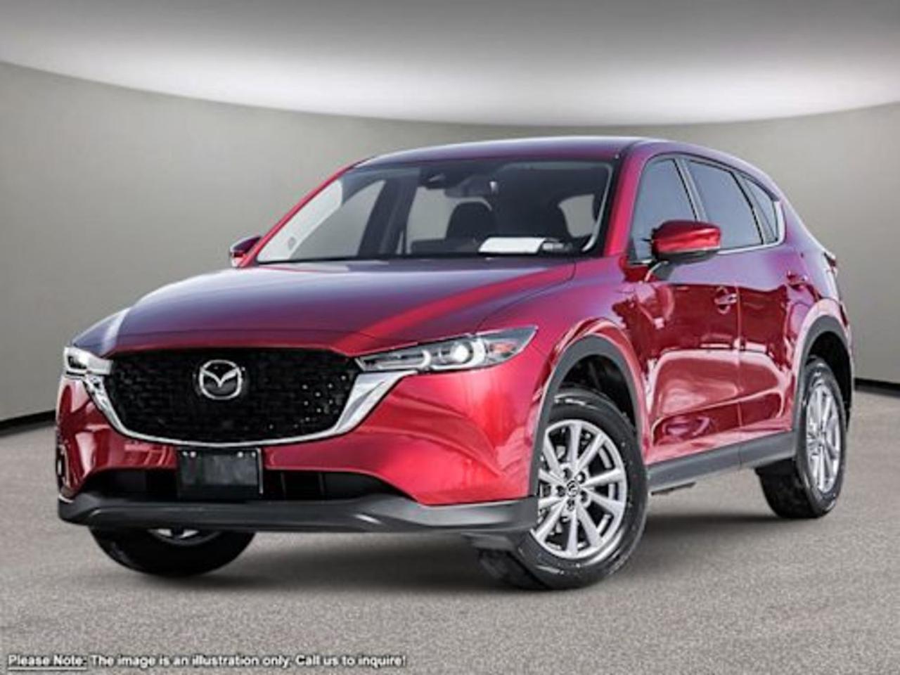Discover the perfect blend of style, performance, and comfort with this pre-owned 2025 Mazda CX-5 GS AWD in striking Red and sleek Black leather interior. Powered by a responsive 2.5L SKYACTIV-G engine paired with a smooth 6-speed automatic transmission, this SUV offers confident all-wheel drive and advanced safety features like Blind Spot Warning and Lane Departure Prevention.Enjoy heated front seats, dual-zone climate control, and a premium 10.2-inch infotainment display with wireless audio streaming to keep you connected and comfortable on every ride. With 19 Black Metallic Alloy Wheels and sophisticated exterior accents, the CX-5 GS AWD combines sporty looks with Mazdas signature craftsmanship.Experience the 2025 Mazda CX-5 GS AWD todaywhere innovation meets reliability in a stylish, family-ready package. Schedule your test drive now!