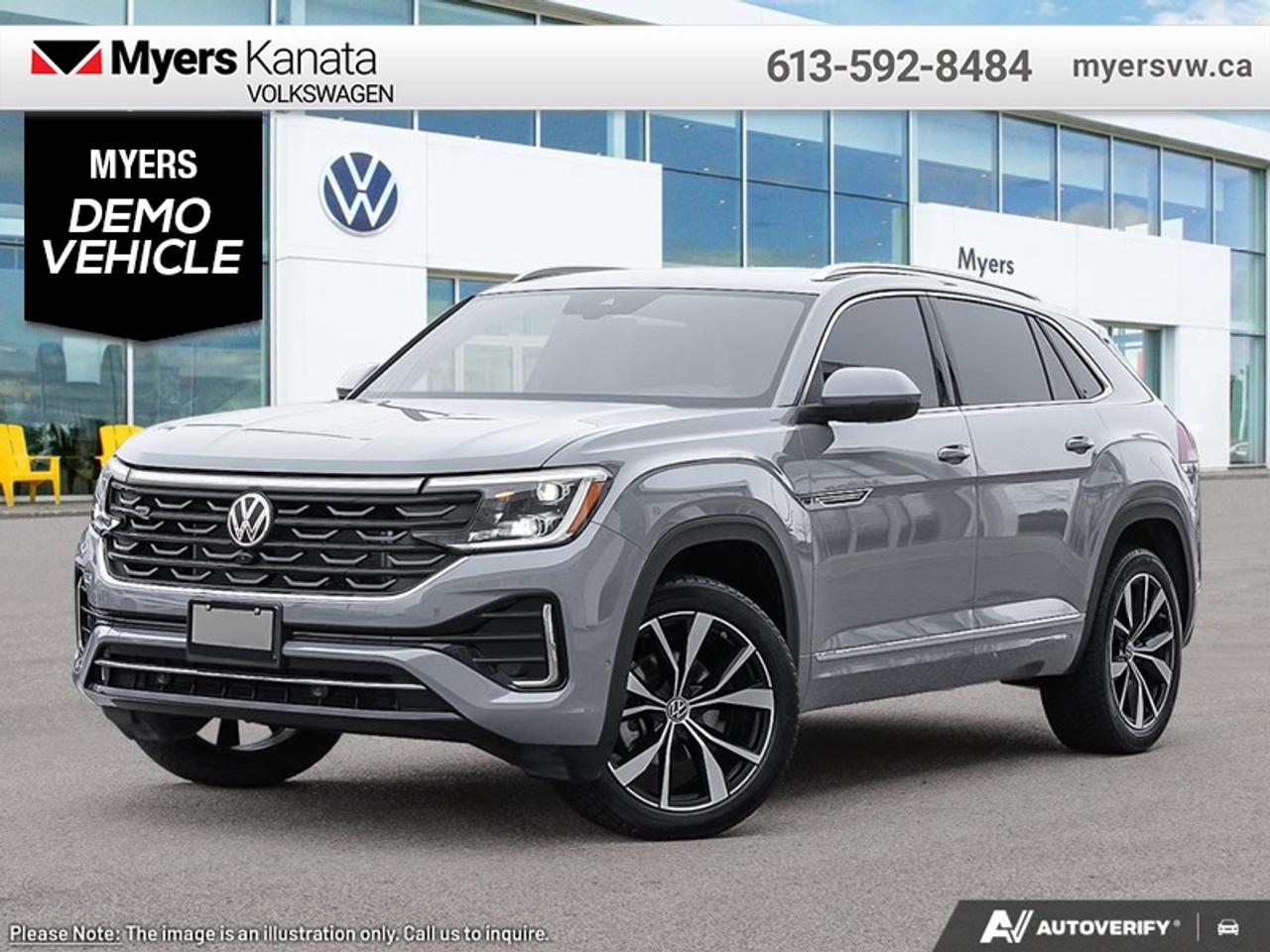 <b>Massaging Seats,  Sunroof,  Navigation,  360 Camera,  Leather Seats!</b><br> <br> The 2026 Volkswagen Atlas Cross Sport combines intelligent innovation, versatile utility and standout design into a compelling SUV offering.<br> <br>From the outside, the Atlas Cross Sport showcases a bold two-row SUV silhouette, sculpted lines and a commanding stance that merge style with presence. Inside, the cabin offers premium materials, intuitive connectivity and comfortable seating designed with both driver and passengers in mind. With its thoughtful design, smart features and Volkswagens dedication to quality, the Atlas Cross Sport presents itself as a versatile and well-rounded choice in the midsize SUV segment.<br> <br>This Silvbird Metallic SUV has an Automatic transmission and is powered by a 269HP 2.0L 4 Cylinder Engine. <br> <br> Our Atlas Cross Sports trim level is Execline. This trim rewards you with a panoramic sunroof, an aerial view camera system, and a 10-speaker harman/kardon audio system. Other standard features include ventilated and heated front seats with massage function, heated rear seats, leather upholstery, a heated steering wheel, adaptive cruise control, Car-Net 4G LTE, remote engine start, a power liftgate for rear cargo access, and a 12-inch infotainment screen with inbuilt navigation, Apple CarPlay and Android Auto. Safety features also include lane keep assist with lane departure warning, collision mitigation, blind spot alert, front and rear parking sensors, and forward collision mitigation. This vehicle has been upgraded with the following features: Massaging Seats, Sunroof, Navigation, 360 Camera, Leather Seats, Premium Audio, Cooled Seats. This is a demonstrator vehicle driven by a member of our staff, so we can offer a great deal on it.<br><br> <br>To apply right now for financing use this link: <a href=https://www.myersvw.ca/financing-request/ target=_blank>https://www.myersvw.ca/financing-request/</a><br> <br/><br>Call one of our experienced Sales Representatives today and book your very own test drive! Why buy from us? Move with the Myers Automotive Group since 1942! We take all trade-ins - Appraisers on site!<br> Come by and check out our fleet of 30+ used cars and trucks and 140+ new cars and trucks for sale in Kanata.  o~o