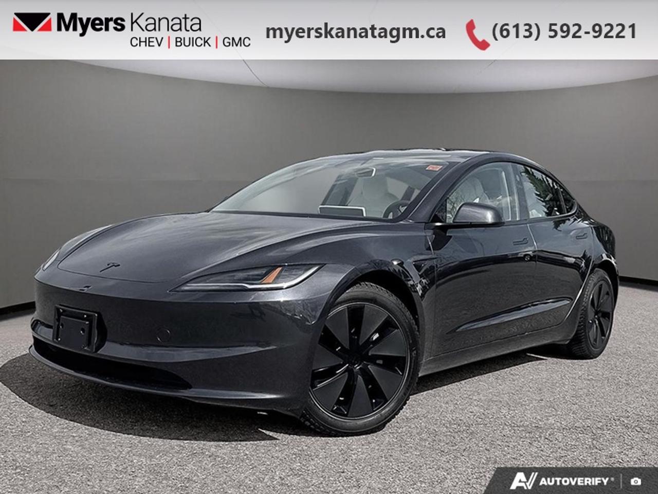 This 2025 Tesla Model 3 is fresh on our lot in Kanata. <br> <br>With a focus on sustainability, the 2025 Model 3 is Teslas most economical electric vehicle option, brimming with bleeding-edge driving technology and safety features, with a modern, stylish exterior design. On the inside, the spacious and comfortable cabin features premium and high-quality build materials made with sustainable and recycled components, with an abundance of smart and intuitive connectivity features. Combining exciting driving dynamics with astounding driving range and exceptional charging speeds, the 2025 Tesla Model 3 excels in every scenario as an everyday electric vehicle. This sedan has 31,311 km. Its Stealth Grey in colour. It has an Automatic transmission and is powered by a smooth engine.<br> <br>To apply right now for financing use this link: <a href=https://www.myerskanatagm.ca/finance/ target=_blank>https://www.myerskanatagm.ca/finance/</a><br><br> <br/><br>Price is plus HST and licence only.<br> Book a test drive today at myerskanatagm.ca<br>*LIFETIME ENGINE TRANSMISSION WARRANTY NOT AVAILABLE ON VEHICLES WITH KMS EXCEEDING 140,000KM, VEHICLES 8 YEARS & OLDER, OR HIGHLINE BRAND VEHICLE(eg. BMW, INFINITI. CADILLAC, LEXUS...)<br> Come by and check out our fleet of 30+ used cars and trucks and 240+ new cars and trucks for sale in Kanata.  o~o
