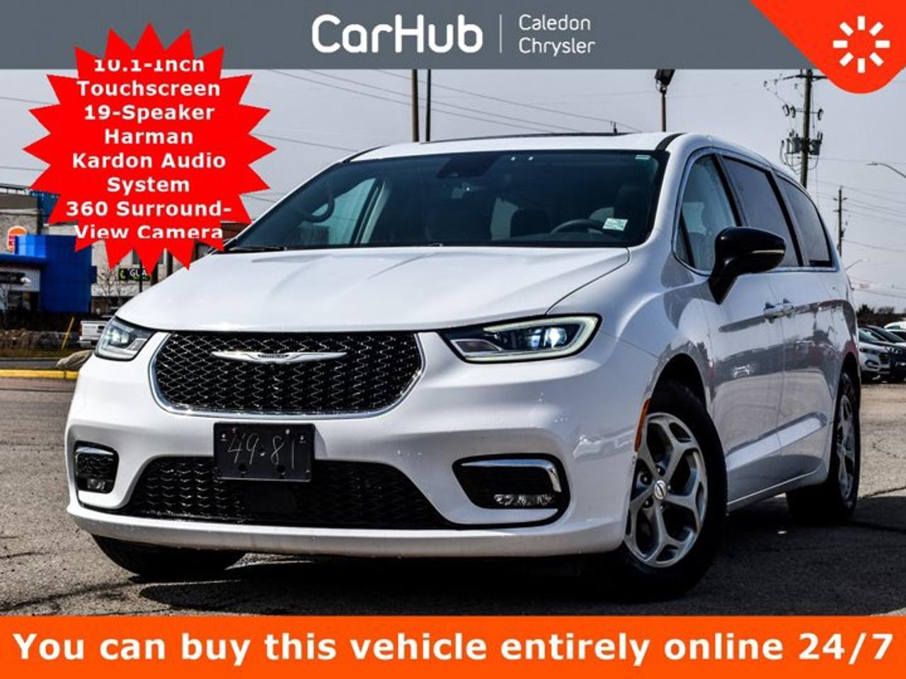 Great PriceNo Accidents,Certified Pre-Owned,<p>Only 18,503 Km! This Chrysler Pacifica Limited boasts a Regular Unleaded V-6 3.6 L/220 engine powering this Automatic transmission. Video USB Port, Blu-Ray/DVD Player w/Video USB Port, 3rd Row Power Folding Headrest, 3rd Row Power Folding Seat, Hands-Free Power Sliding Doors, 19 harman/kardon Speakers w/Subwoofer, HDMI Port, 3-Channel Video Remote Control, Front Seatback Dual 10 Touchscreens, 115-Volt Auxiliary Power Outlet, 760-Watt Amplifier, Famcam Interior Camera, Amazon Fire TV Built-In, Our advertised prices are for consumers (i.e. end users) only.</p><p> </p><p>This vehicle is in excellent condition and has passed a multi point inspection. Vehicle detailed.</p><p> </p><p>This Chrysler Pacifica Limited Comes Equipped with These Options </p><p>Leather</p><p>Remote Start</p><p>760-Watt Amplifier</p><p>Heated Steering Wheel</p><p>Adaptive Cruise Control</p><p>Amazon Fire TV Built-In</p><p>Power Sliding Rear Doors</p><p>Famcam Interior Camera</p><p>Power Panoramic Sunroof</p><p>360 Surround-View Camera,</p><p>3rd Row Power Folding Seat</p><p>Stow N Vac Integrated Vacuum,</p><p>Blind Spot Detection Blind Spot</p><p>Heated Front and 2nd Row Seats</p><p>Power Liftgate Rear Cargo Access</p><p>Turn-By-Turn Navigation Directions</p><p>Parallel & Perpendicular Park Assist,</p><p>Bluetooth Wireless Phone Connectivity</p><p>Blu-Ray/DVD Player w/Video USB Port</p><p>Lane Keep Assist Lane Keeping Assist</p><p>Lane Keep Assist Lane Departure Warning</p><p>19 harman/kardon Speakers w/Subwoofer</p><p>Parksense Front/Rear Park Assist w/Stop</p><p>Integrated Navigation System w/Voice Activation</p><p>4G LTE Wi-Fi Hot Spot Mobile Hotspot Internet Access</p><p>Voice Activated Dual Zone Front Automatic Air Conditioning, Memory Settings -inc: Driver Seat and Door Mirrors, Video USB Port, Blu-Ray/DVD Player w/Video USB Port, 3rd Row Power Folding Headrest, 3rd Row Power Folding Seat, Hands-Free Power Sliding Doors, 19 harman/kardon Speakers w/Subwoofer, HDMI Port, 3-Channel Video Remote Control, Front Seatback Dual 10 Touchscreens, 115-Volt Auxiliary Power Outlet, 760-Watt Amplifier, Famcam Interior Camera, Amazon Fire TV Built-In,Engine: 3.6L Pentastar VVT V6 w/ESS, Transmission: 9-Speed Automatic , Voice Activated Dual Zone Front Automatic Air Conditioning, Vinyl Door Trim Insert, Valet Function.</p><p> </p><p>Drive Happy with CarHub<br />*** All-inclusive, upfront prices -- no haggling, negotiations, pressure, or games</p><p>*** Purchase or lease a vehicle and receive a $1000 CarHub Rewards card for service</p><p>*** Purchase this vehicle fully online on CarHub websites</p><p> </p><p>Transparency Statement<br />USED VEHICLES: Online prices and payments are for finance purchases -- please note there is a $850 safety certification fee. if not Certified, then as per OMVIC Regulations the vehicle is deemed to be not drivable and Not Certified. Cash purchases for used vehicles have a $2,350 surcharge which includes the safety certification (the finance price + $2,350). NEW VEHICLES: New financed vehicles are subject to an $ 850 Processing Fee. New cars priced at over $100,000 including add-ons or accessories are subject to the additional federal luxury tax. While every effort is taken to avoid errors, technical or human error can occur, so please confirm vehicle features, options, materials, and other specs with your CarHub representative. This can easily be done by calling us or by visiting us at the dealership. CarHub used vehicles come standard with 1 key. If we receive more than one key from the previous owner, we include them with the vehicle. Additional keys may be purchased at the time of sale. Ask your Product Advisor for more details. Payments are only estimates derived from a standard term/rate on approved credit. Terms, rates and payments may vary. Prices, rates and payments are subject to change without notice. Please see our website for more details.</p><p> </p>