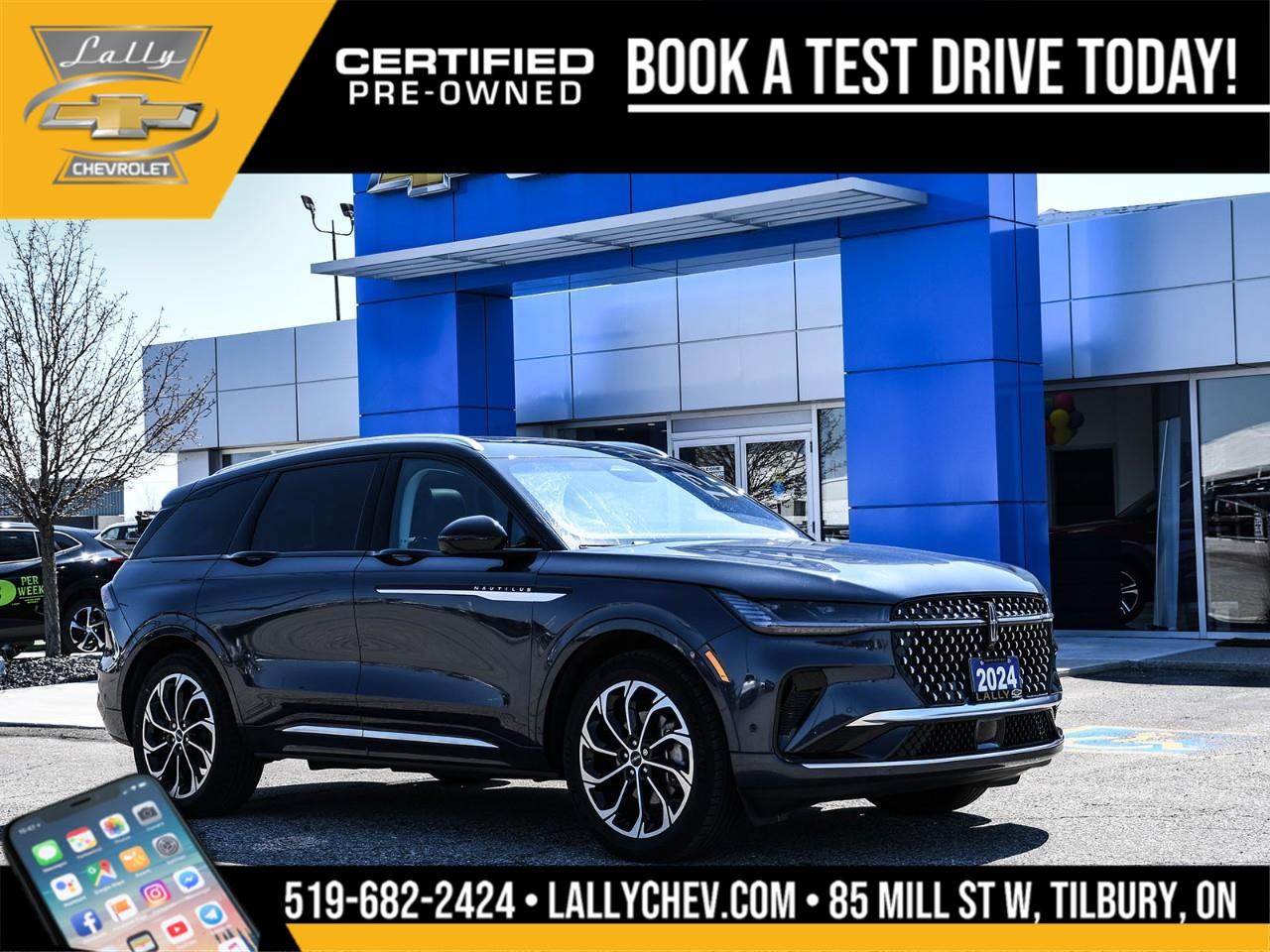 2024 Lincoln Nautilus Reserve AWD 2.0L GTDi 8-Speed Automatic Blue Odometer is 17857 kilometers below market average!<br /><br />** Special Sale price listed is available to finance purchases only on approved credit. Price of vehicle may differ with other forms of payment.<br /><br /><br />What is Live Market Pricing?<br /><br />Lally Chevrolet, we've changed the way we sell new and pre-owned vehicles with Live Market Pricing. Buying a vehicle can be stressful. Negotiations, trade value, hidden fees and the time a purchase takes is enough to make anyone nervous.<br /><br />How does a customer know if they are getting a good deal or not?<br /><br />How do dealerships like Lally Chevrolet even set prices?<br /><br />In today's customer-centric, tech-savvy world, where is the transparency in the car buying process?<br /><br />We want to make your vehicle purchasing experience stress-free, simple, enjoyable and transparent. So we've made the struggle of negotiating a thing of the past!<br /><br />No More Stressful Negotiations!<br /><br />Purchasing your next vehicle shouldn't feel like a battle. Our team at Lally Chevrolet does not want you to go home wondering if you could have gotten a better deal or not. So, we are offering you the best deal possible, the fair value, with Live Market Pricing.<br /><br />How Does Live Market Pricing Work?<br /><br />With Live Market Pricing, our team checks the fair value of our vehicles every day, comparing equally-equipped vehicles in a 300 kilometer radius of our market area. Then, we update our inventory prices in real-time to reflect the current market price.<br /><br />This allows us to price our vehicles in our market area fairly while passing the savings onto you. With Lally Chevrolet Live Market Pricing system, you can rest assured that you're getting the most competitive price around town.<br /><br />These real-time results offer fair pricing for you, the customer, and eliminates the need for negotiations. Lally Chevrolet Live Market Pricing ensures:<br /><br />? no pricing games<br />? no stressful negotiations or pressure situations<br />? no mark-up to mark-down gimmicks<br />? no hassling<br />? no haggling<br />? no more guessing<br /><br />.