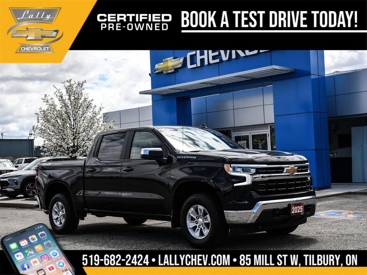 2025 Chevrolet Silverado 1500 LT 4WD EcoTec3 5.3L V8 10-Speed Automatic Black 10-Speed Automatic, 4WD, Cloth.<br /><br />** Special Sale price listed is available to finance purchases only on approved credit. Price of vehicle may differ with other forms of payment.<br /><br /><br />What is Live Market Pricing?<br /><br />Lally Chevrolet, we've changed the way we sell new and pre-owned vehicles with Live Market Pricing. Buying a vehicle can be stressful. Negotiations, trade value, hidden fees and the time a purchase takes is enough to make anyone nervous.<br /><br />How does a customer know if they are getting a good deal or not?<br /><br />How do dealerships like Lally Chevrolet even set prices?<br /><br />In today's customer-centric, tech-savvy world, where is the transparency in the car buying process?<br /><br />We want to make your vehicle purchasing experience stress-free, simple, enjoyable and transparent. So we've made the struggle of negotiating a thing of the past!<br /><br />No More Stressful Negotiations!<br /><br />Purchasing your next vehicle shouldn't feel like a battle. Our team at Lally Chevrolet does not want you to go home wondering if you could have gotten a better deal or not. So, we are offering you the best deal possible, the fair value, with Live Market Pricing.<br /><br />How Does Live Market Pricing Work?<br /><br />With Live Market Pricing, our team checks the fair value of our vehicles every day, comparing equally-equipped vehicles in a 300 kilometer radius of our market area. Then, we update our inventory prices in real-time to reflect the current market price.<br /><br />This allows us to price our vehicles in our market area fairly while passing the savings onto you. With Lally Chevrolet Live Market Pricing system, you can rest assured that you're getting the most competitive price around town.<br /><br />These real-time results offer fair pricing for you, the customer, and eliminates the need for negotiations. Lally Chevrolet Live Market Pricing ensures:<br /><br />? no pricing games<br />? no stressful negotiations or pressure situations<br />? no mark-up to mark-down gimmicks<br />? no hassling<br />? no haggling<br />? no more guessing<br /><br />.